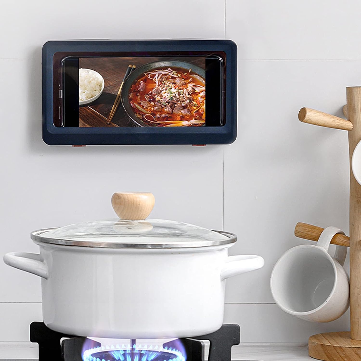 Bathroom Waterproof Mobile Phone Box Tablet Bracket Bathroom Mobile Phone Stand Chasing Drama Wall-Mounted Rotating Mobile Phone (Color : 04) (2) image 3
