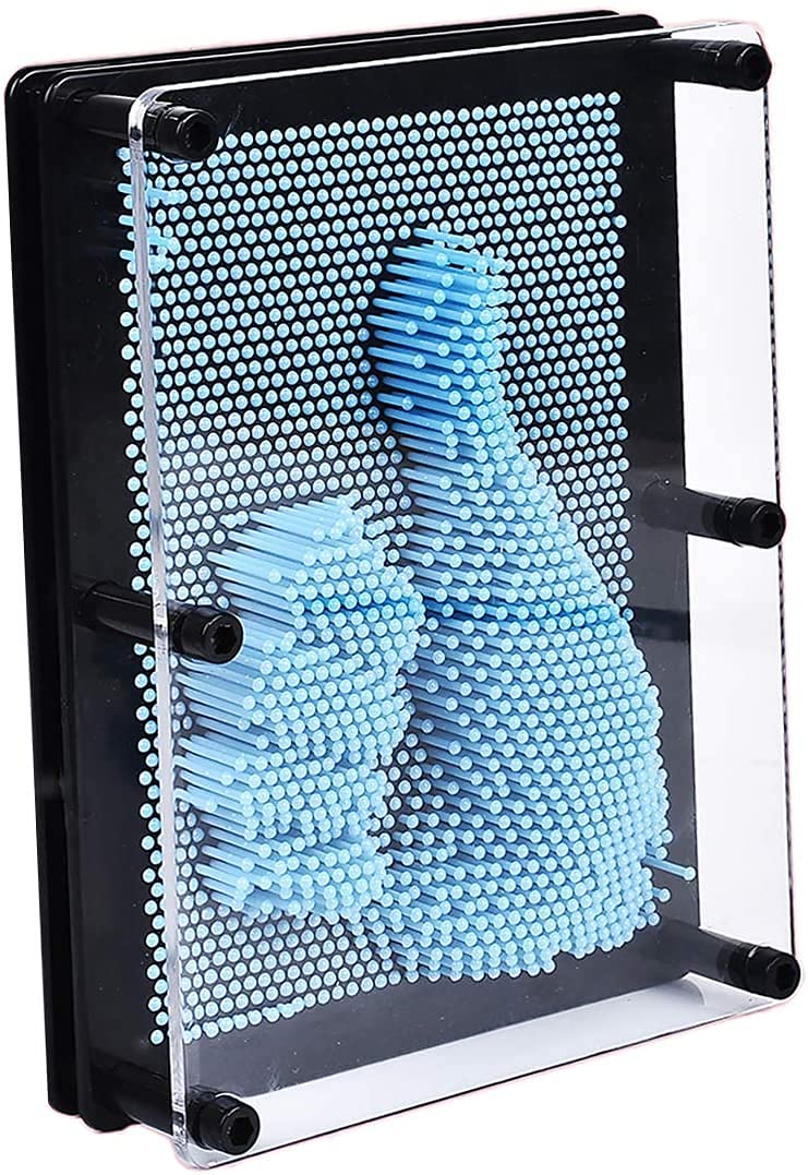 3D Unique Plastic Pin Art Board Toy for Kids to Inspire Imagination and Challenge Sense (Blue)