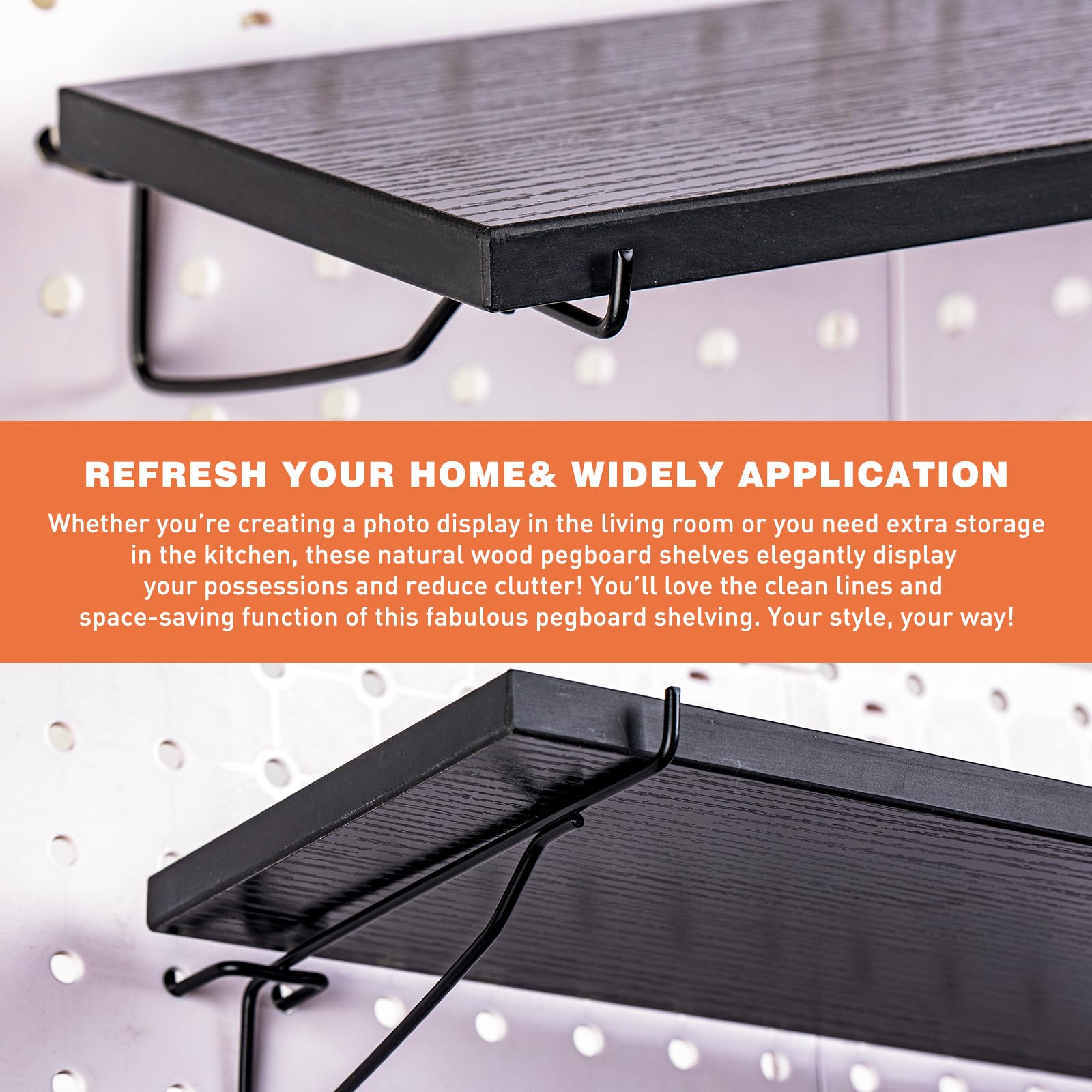 MLOQI 6 Pezzi Staffa Per Mensola Pesanti Supporti Appesa Muro, Tipo L Staffe Per Mensole A Parete, Scaffali A Parete Impieghi Gravosi Con Viti Per - Foto 2