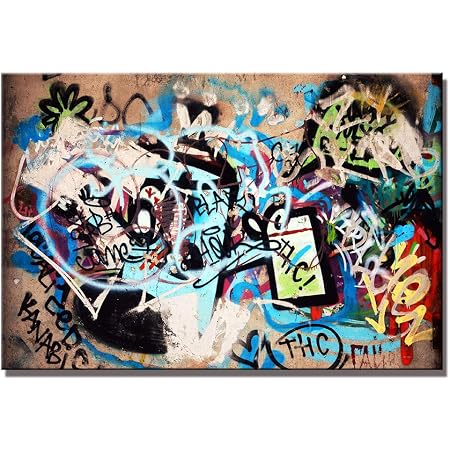 Orlco Art Belle Street Art Graffiti Impressions Images Abstrait Creatif Dessin Couleurs De La Mode Sur Les Murs De La Ville Urban Culture Contemporaine Decor Salon Chambre G 48 X 32 Amazon Fr