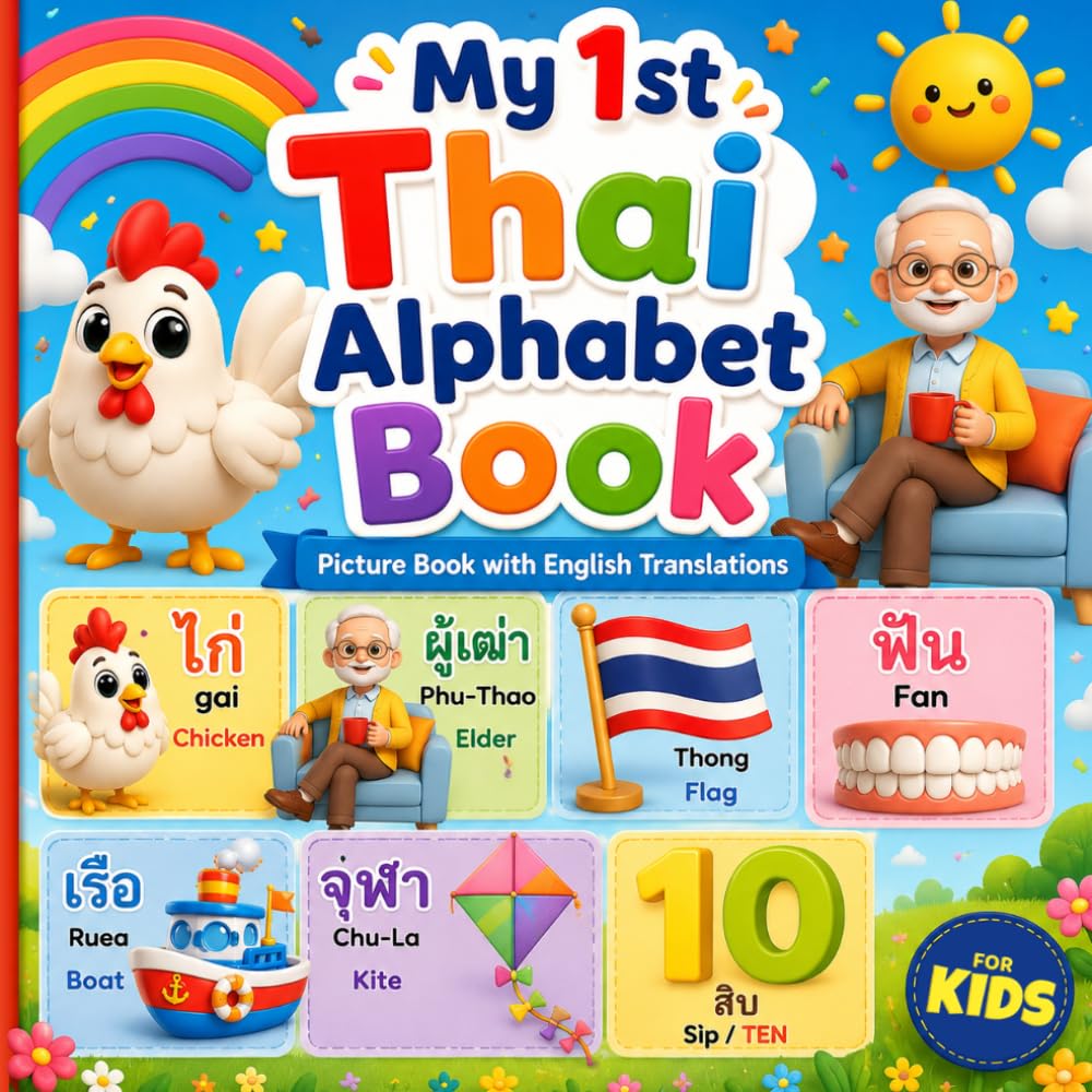 My First Thai Alphabet Book for Kids: A Fun ABC Picture Book with English Translations for Toddlers, Preschoolers, and Beginners (หนังสือไทยสำหรับเด็ก)
