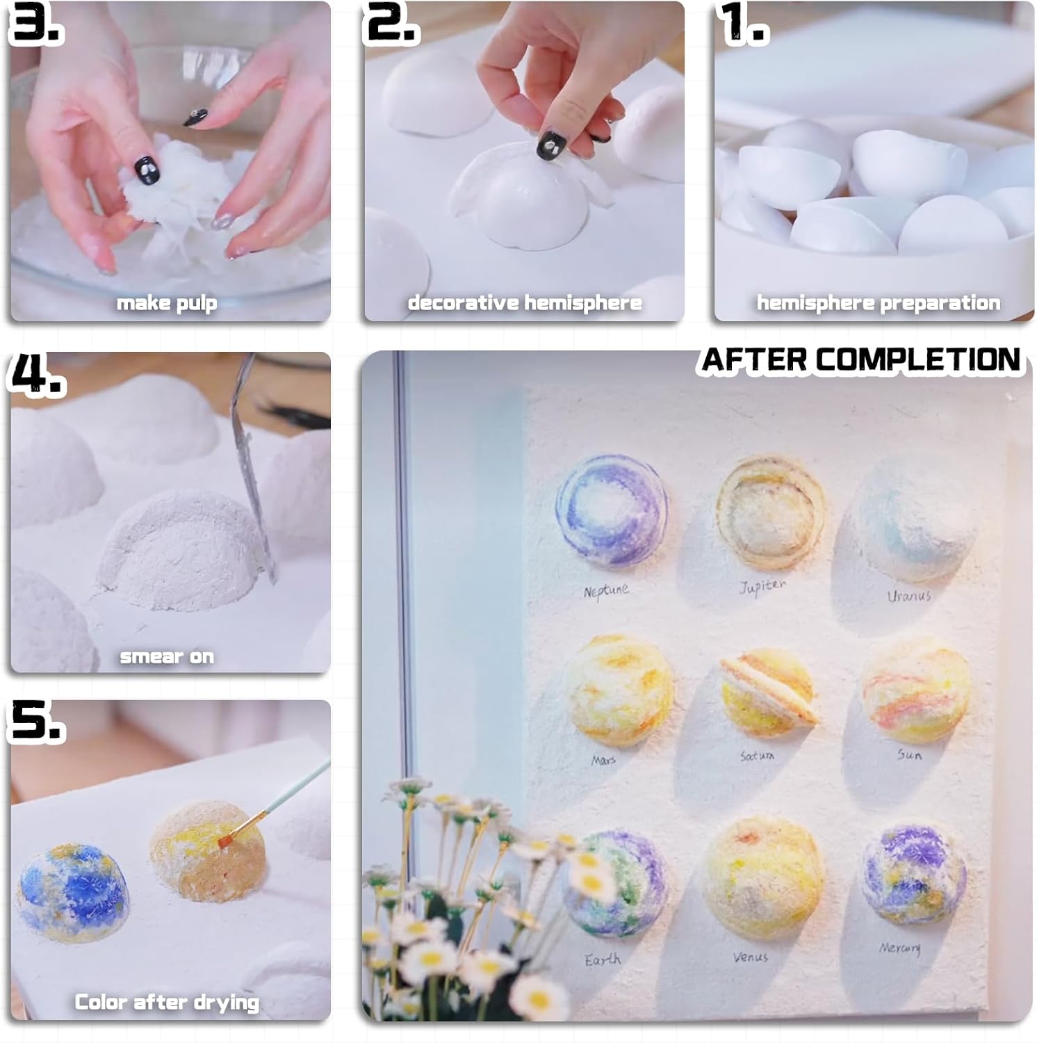 6Pc Styrofoam Balls,5 Inch DIY White Foam Balls for Crafts,Smooth Solid Foam Ball for Home and School