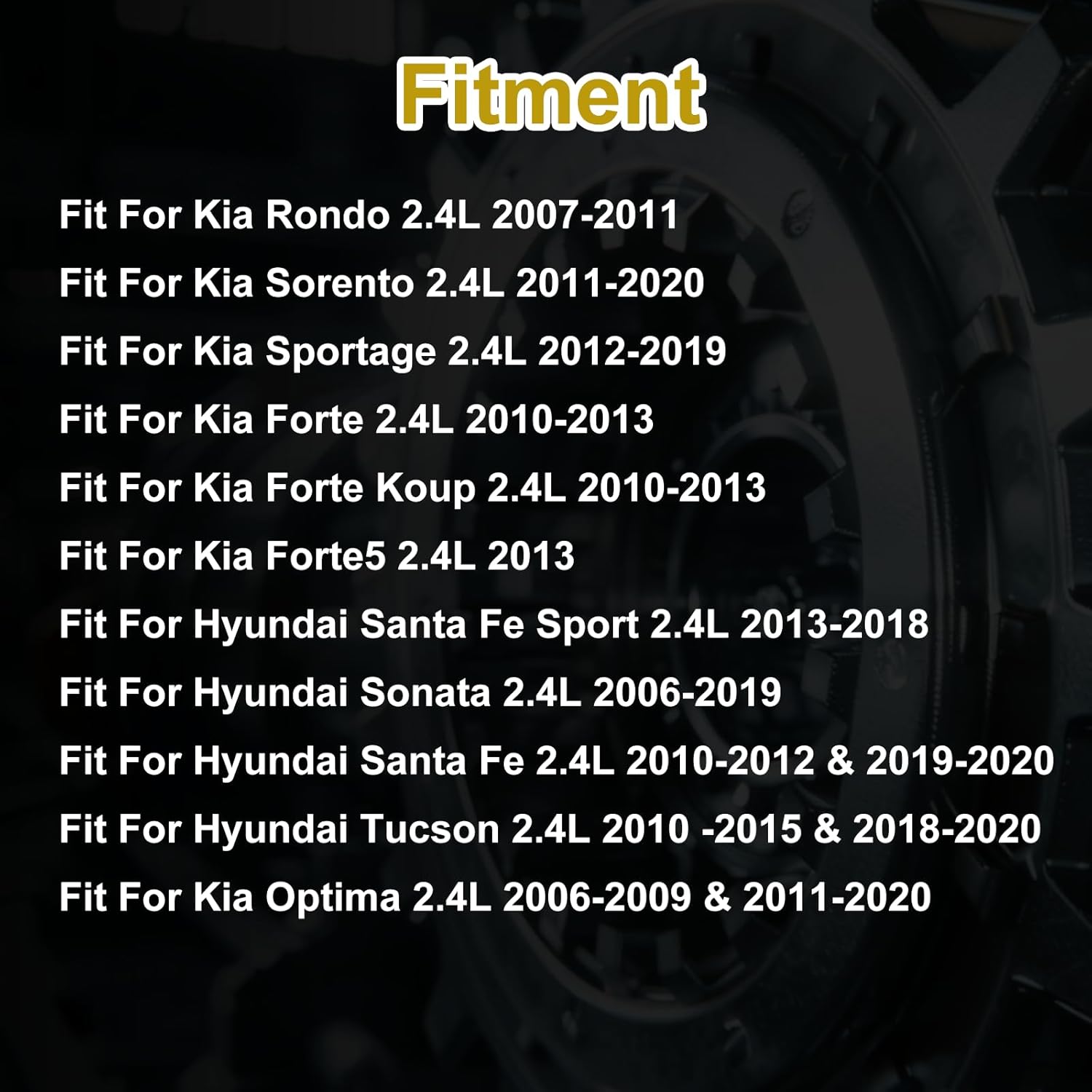 G4KJ 2.4 Crankshaft Connecting Rod Fit For Hyundai Sonata Kia Forte Optima Sportage 2.4L, 2010-2020 Replace 23510-2G500 23510-2G540 23111-2G200