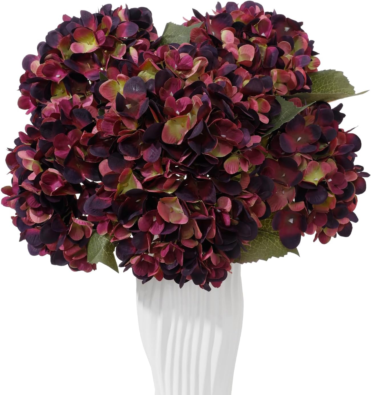 6PCS 21 Inch Lifelike Artificial Silk Hydrangea Flowers, Large Fake Hydrangea Flowers Bouquet with Stems, Full Faux Hydrangea for Home Decor Wedding Table Party Office Decor(Dusty Blue)