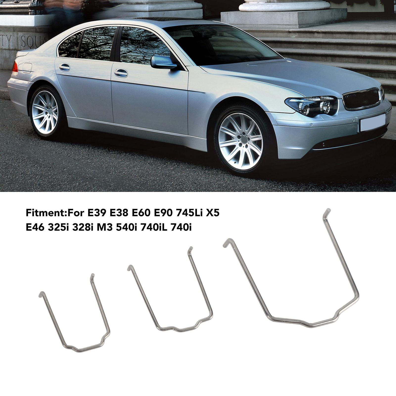 Kühlerschlauch-Haltefeder-Clip, Clip-Klemme, Kühlerschlauch-Clip 154 ​​23, 3 Stück, Metall für E39 E38 E60 E90 745Li X5 E46 325i 328i