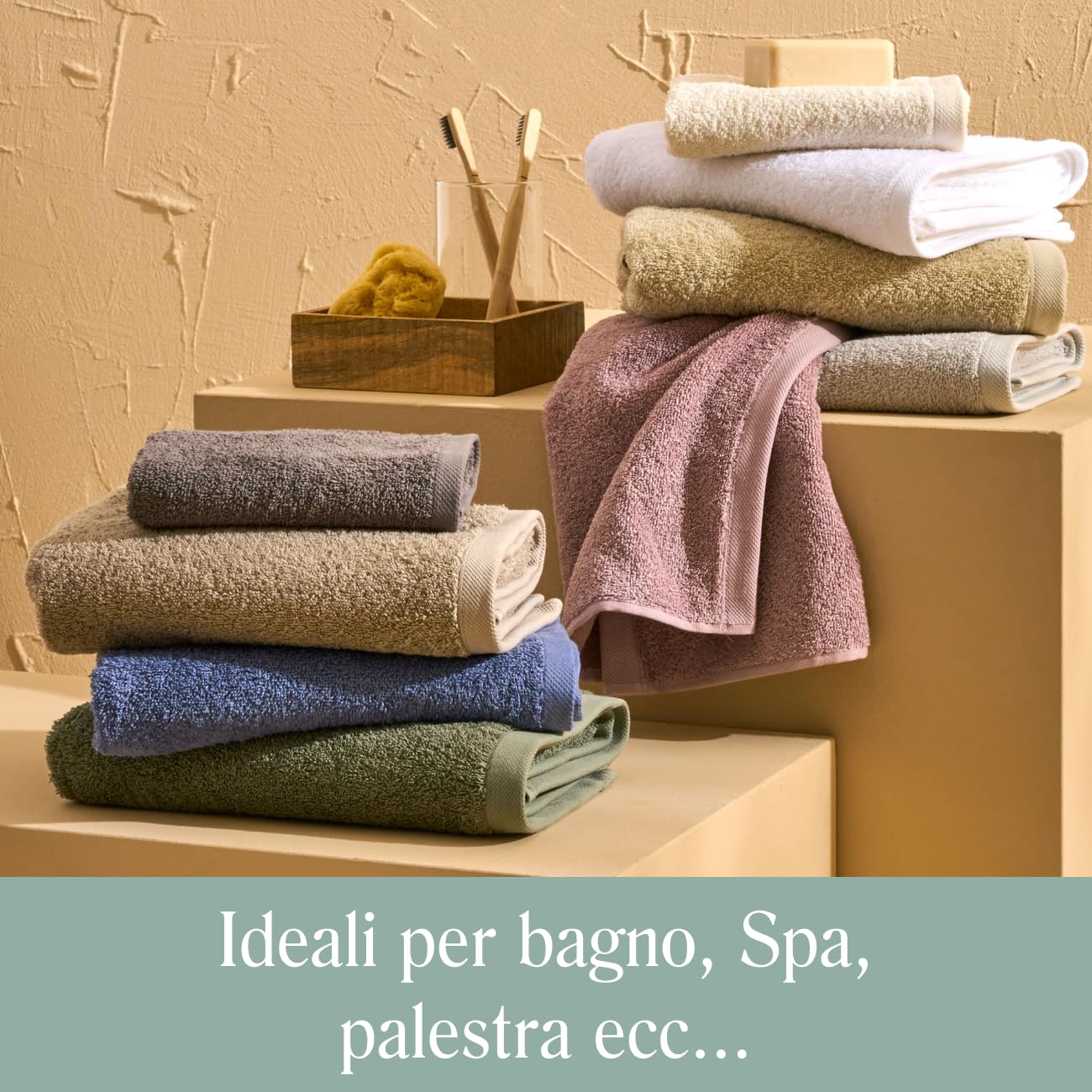 NELLA BIAGINI Telo Doccia Grande, Telo Bagno, 150x100 cm, 100% Spugna di Cotone, 420 gr/mq, per Sauna e SPA, Morbido, Assorbente, Resistente, Tinta Unita. Modello: Minerva