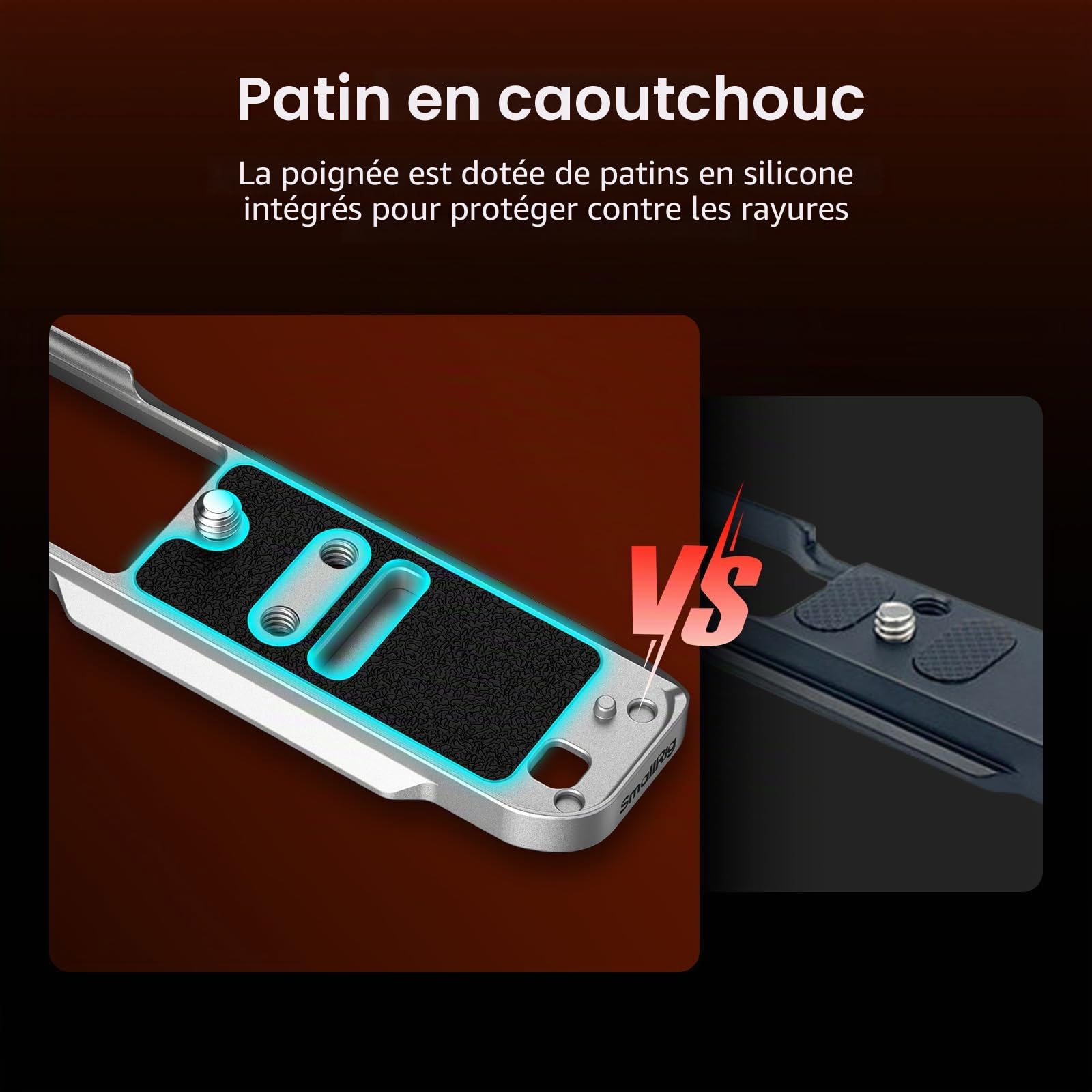 SMALLRIG Poignée en L pour FUJIFILM X-T30 III/X-T30 II/X-T30, avec Plaque de Dégagement Rapide Intégrée pour Arca-Swiss, Pas de Vis 1/4"-20, Poignée Ergonomique, Bouton de Déclenchement, Argent
