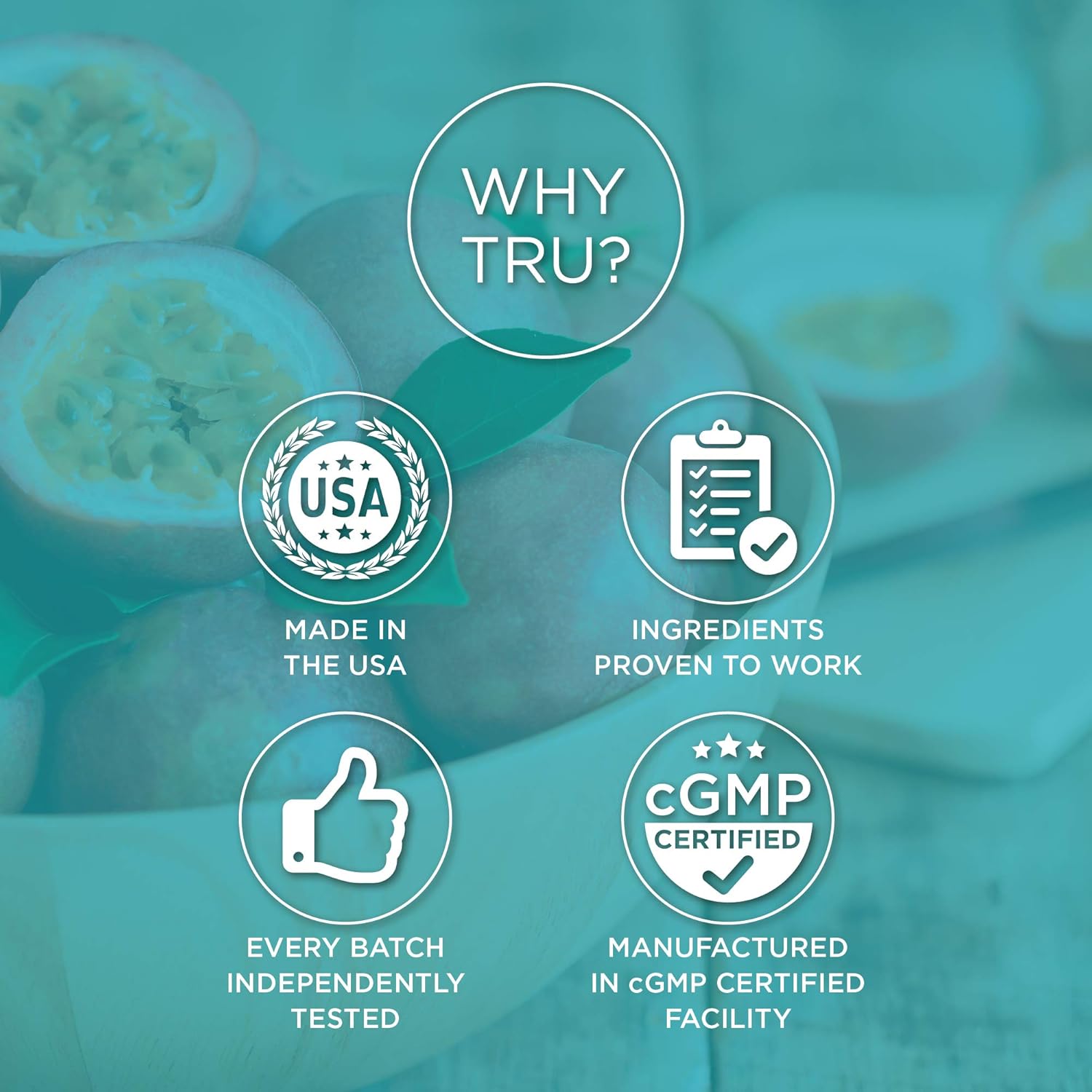 TRU BCAA Powder, Plant Based Branched Chain Amino Acids, Vegan Friendly, Zero Calories, No Artificial Sweeteners or Dyes, (30 Servings, Passion Fruit) : Health & Household