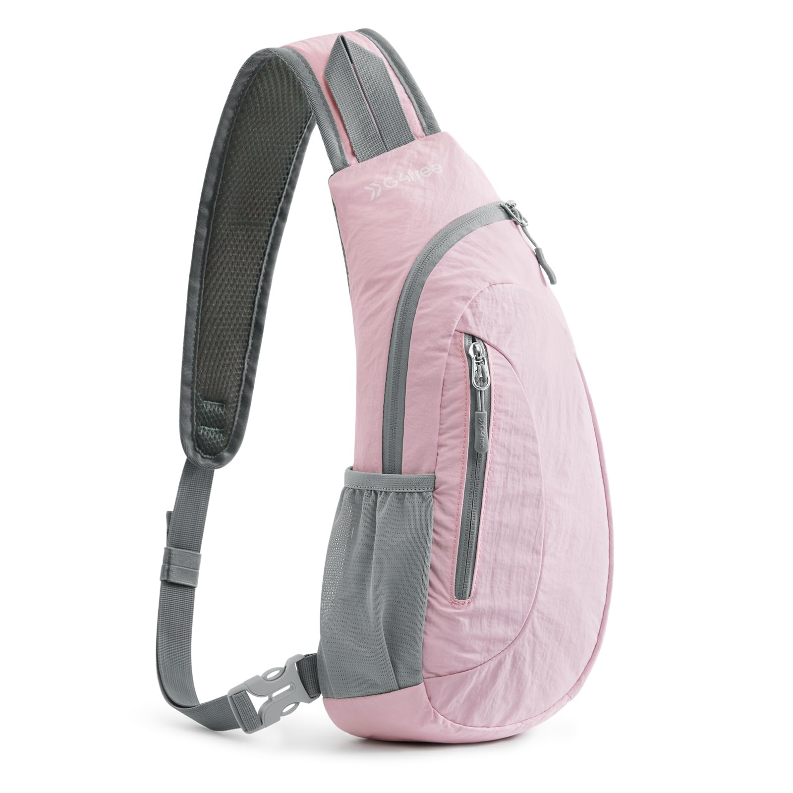 G4Free Sling Bag for Men Women, Small Crossbody Backpack Lightweight Chest Shoulder Bags for Travel, Outdoor and Sports (Pink)