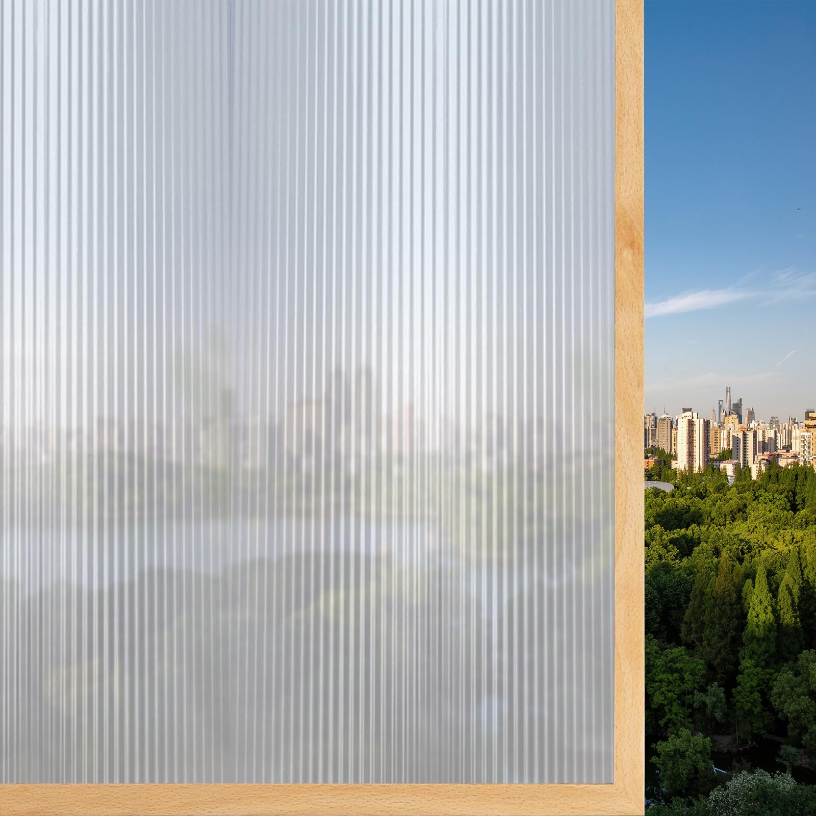 Glass Window Film 60 x 240 cm Nieprzezroczysta, Matowa, Blokująca Promienie Uv, Zdejmowalna, Przylegająca Elektrostatycznie, Folia Na Szkło Matowe Na Okna, Changhong 2