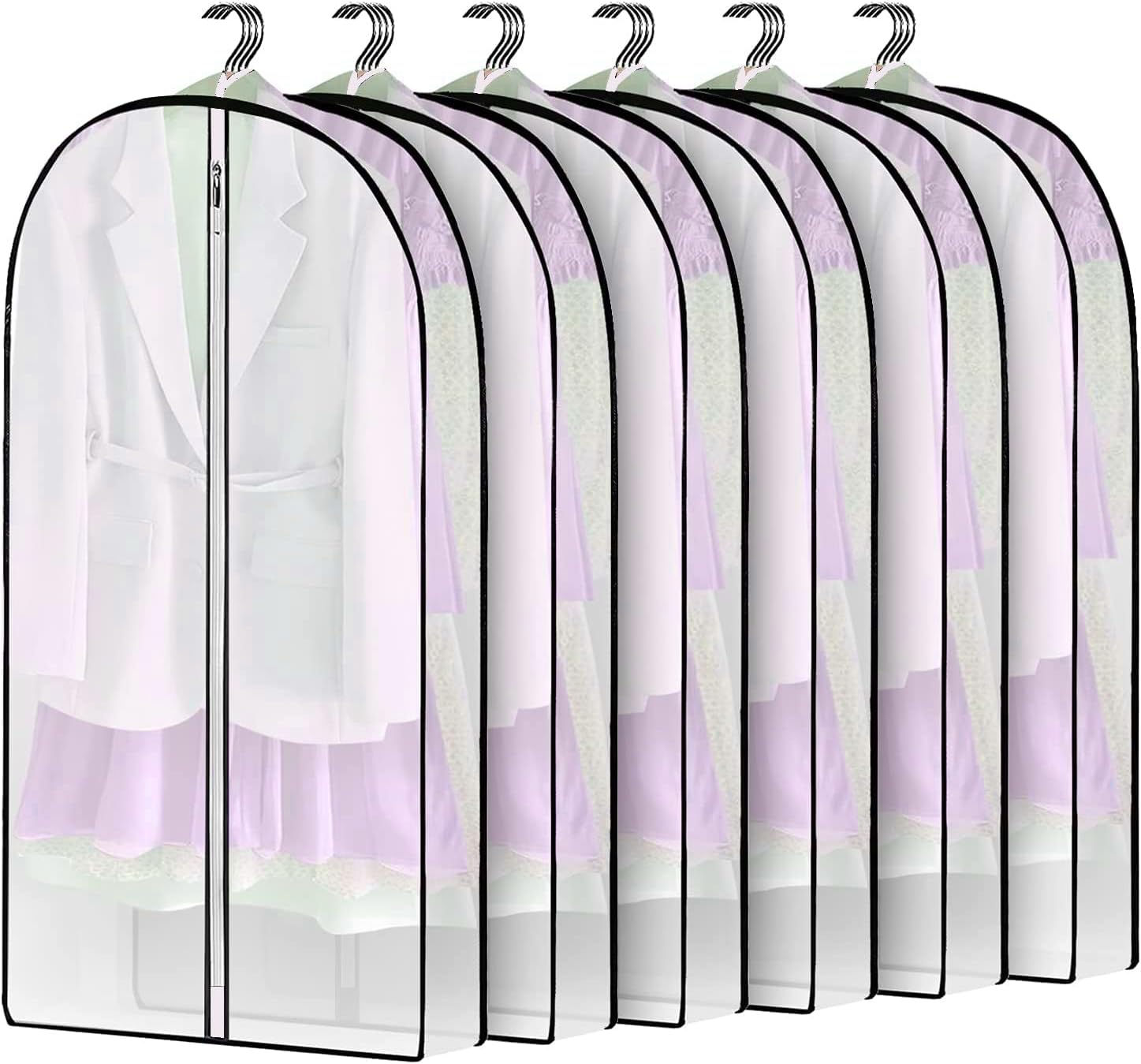 Mskitchen Hanging Clothes Bag with 4" Gusseted Garment Bag