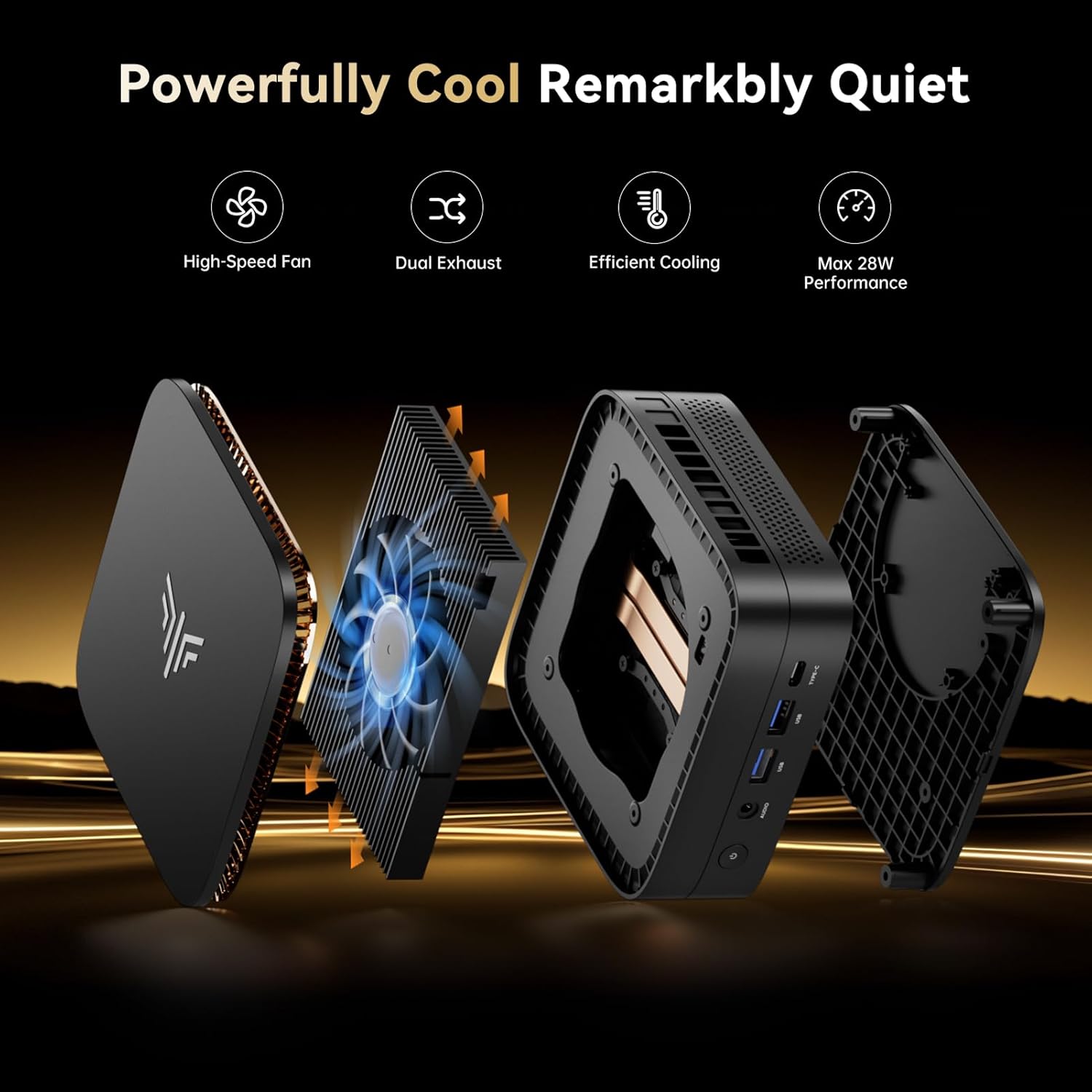 KAMRUI Pinova P1 Mini PC 16GB DDR4 RAM 512GB M.2 SSD, AMD Ryzen R2544 (Beats 4300U/3500U/10110U/N150, Up to 3.7 GHz) Mini Computers, Triple 4K Display, WiFi Bluetooth, Micro PC Business Office Home