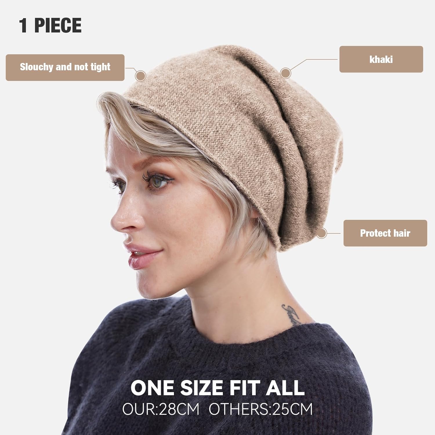 MissShorthair Slouchy Beanie Hats for Women Fashionable Warm Winter Beanie Knit Hat - Image 3