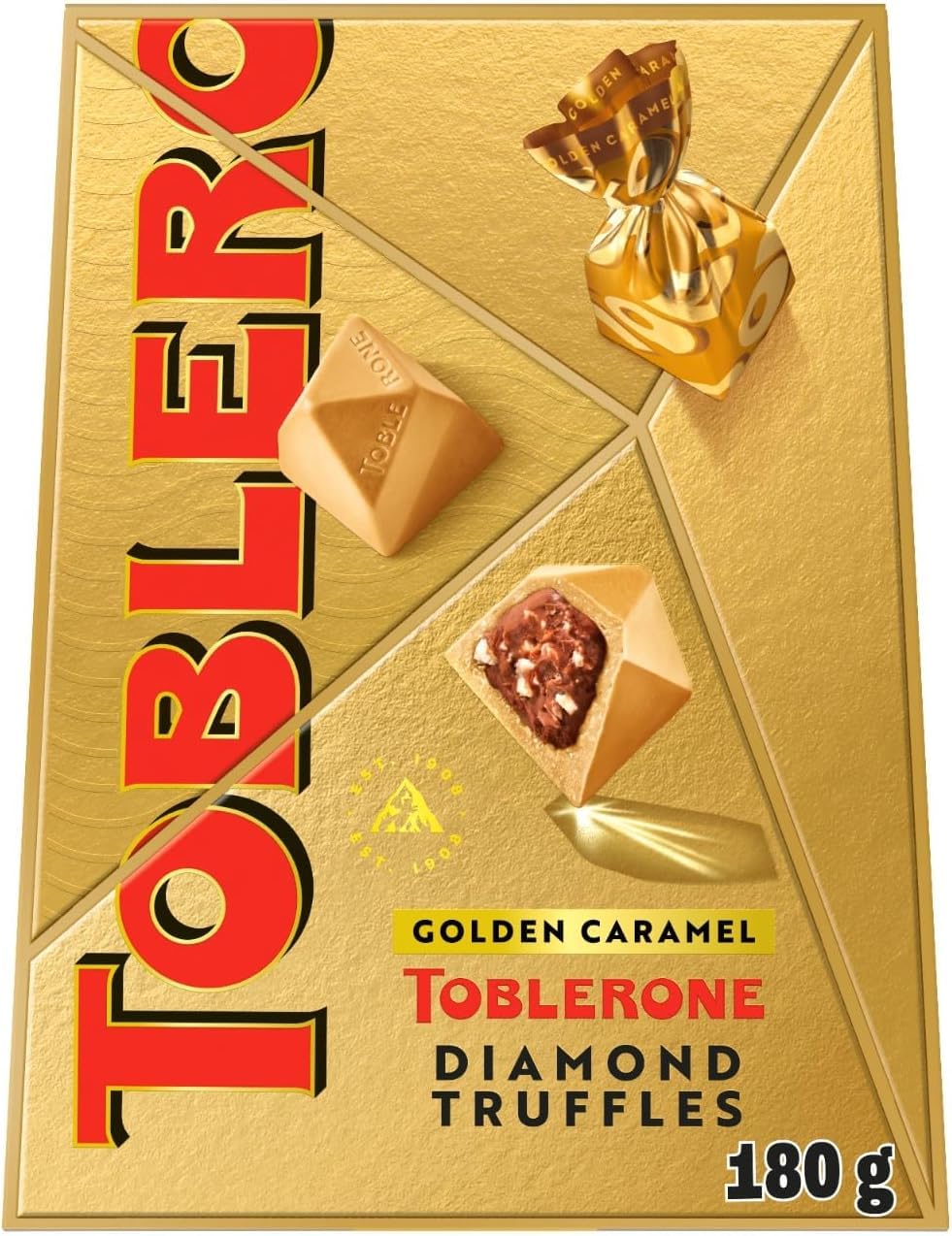 Toblerone Golden Caramel Chocolate Diamond Truffles Filled Praline, 180 g