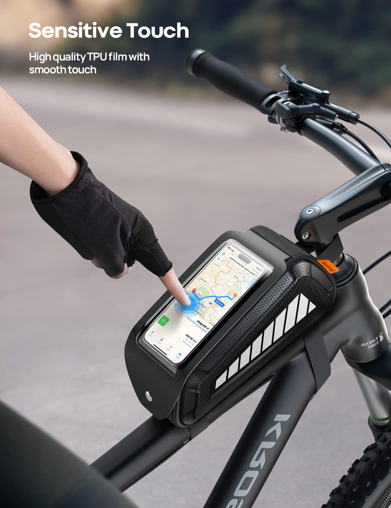 Porta Cellulare Bici Impermeabile Con Rotazione 360° - Per Manubrio, Touch Screen, Parapioggia, Fino A 7 Pollici - Foto 5