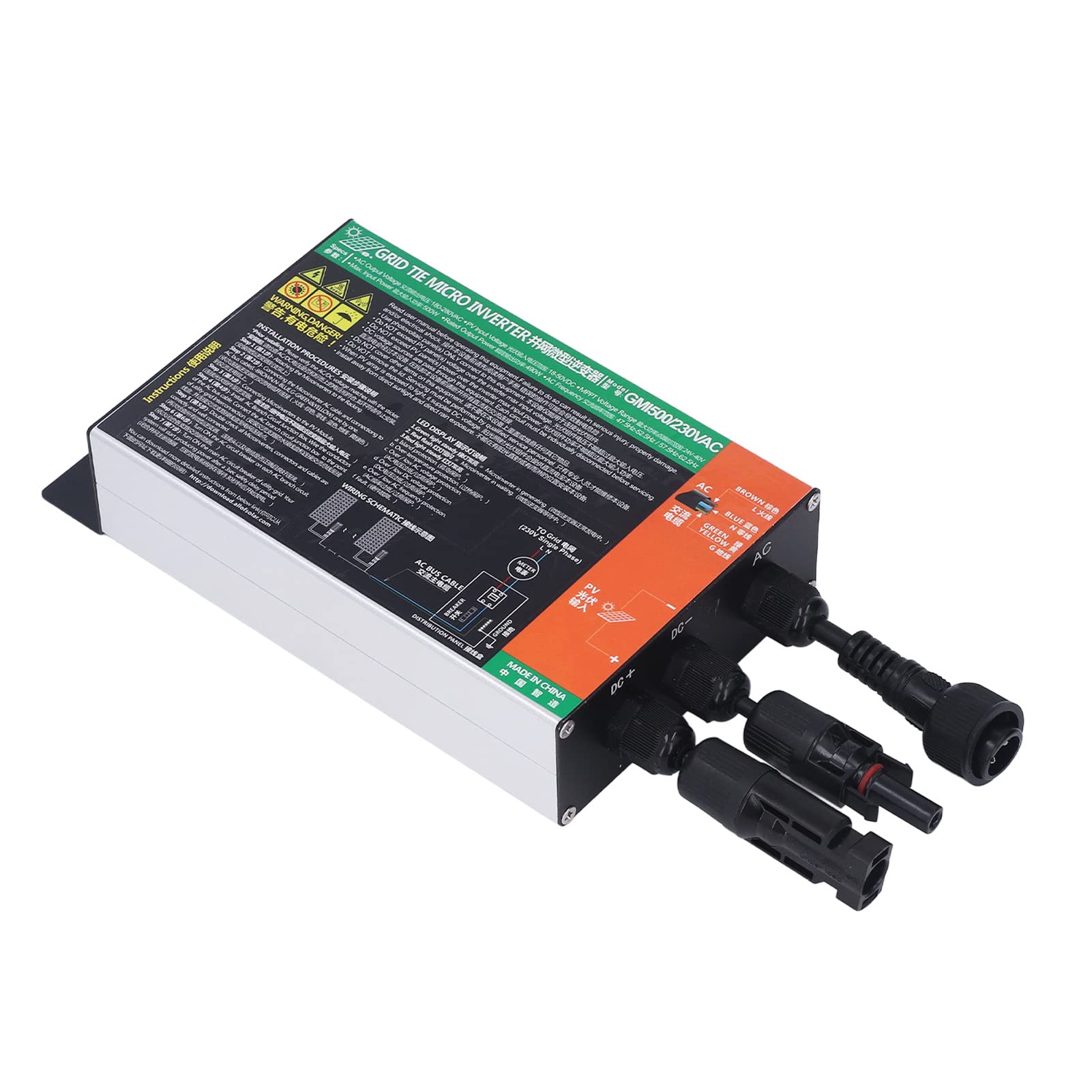 MicroInverter Solare, AC230V 92% Alta Efficienza di Conversione Inverter Compatto Sincronizzato MPPT Grid Tie per Sistemi Energetici (500W)