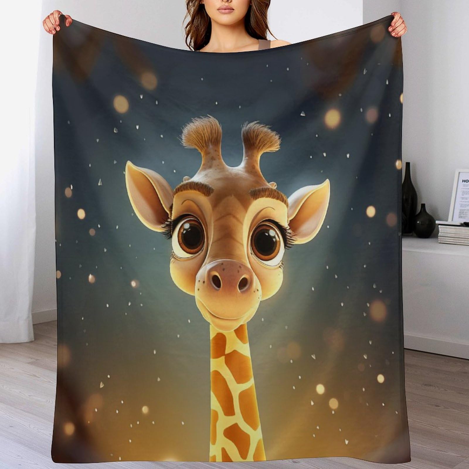 Couverture moelleuse avec motif de animal girafe, le cadeau de naissance idéal