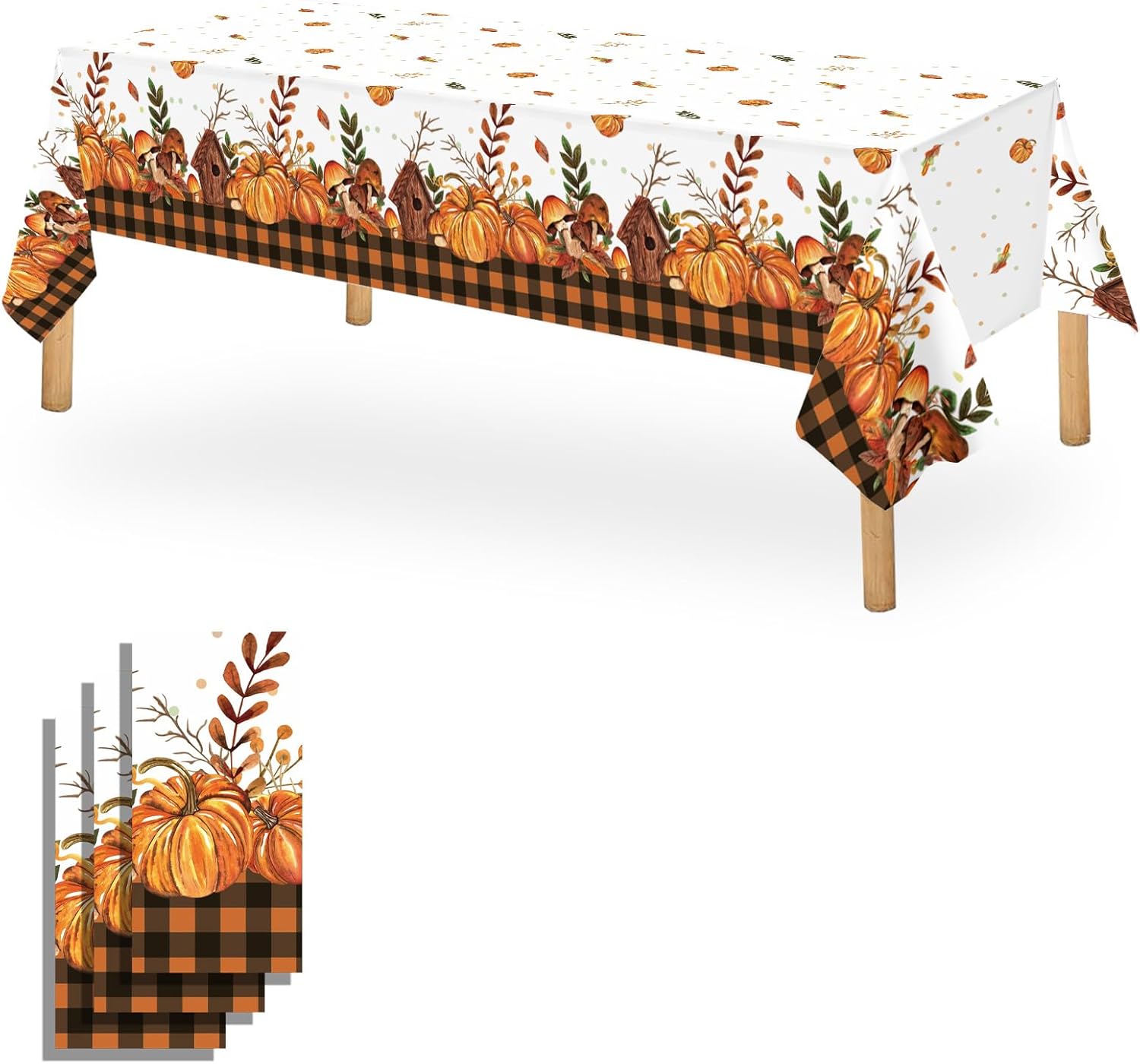 Amazon.com: OQOQ Thanksgiving Table Cloth (3 Packs), 108x54 Inches ...