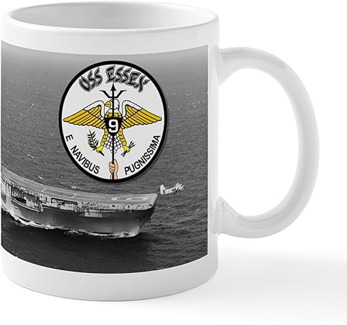 CafePress Uss Essex Cva 9 Cvs 9 tazas de cerámica taza de café, taza de té, 11 onzas