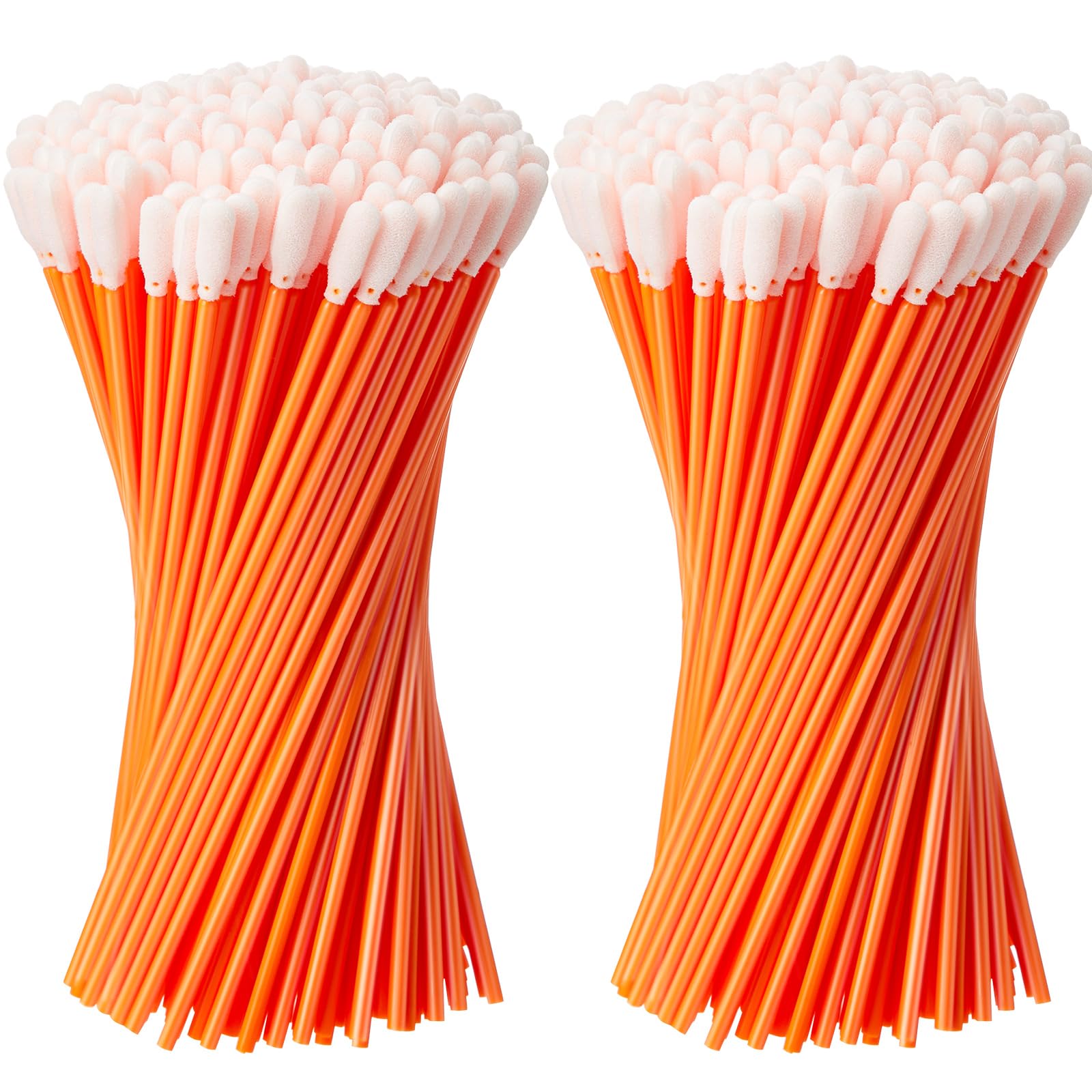 Chinco 200 Pieces Foam Swab Sponge Swab Foam Tips Sponge Stick for Inkjet Printer Print Head Camera Optical Lens Optical Equipment (Orange,6.42 Inch)