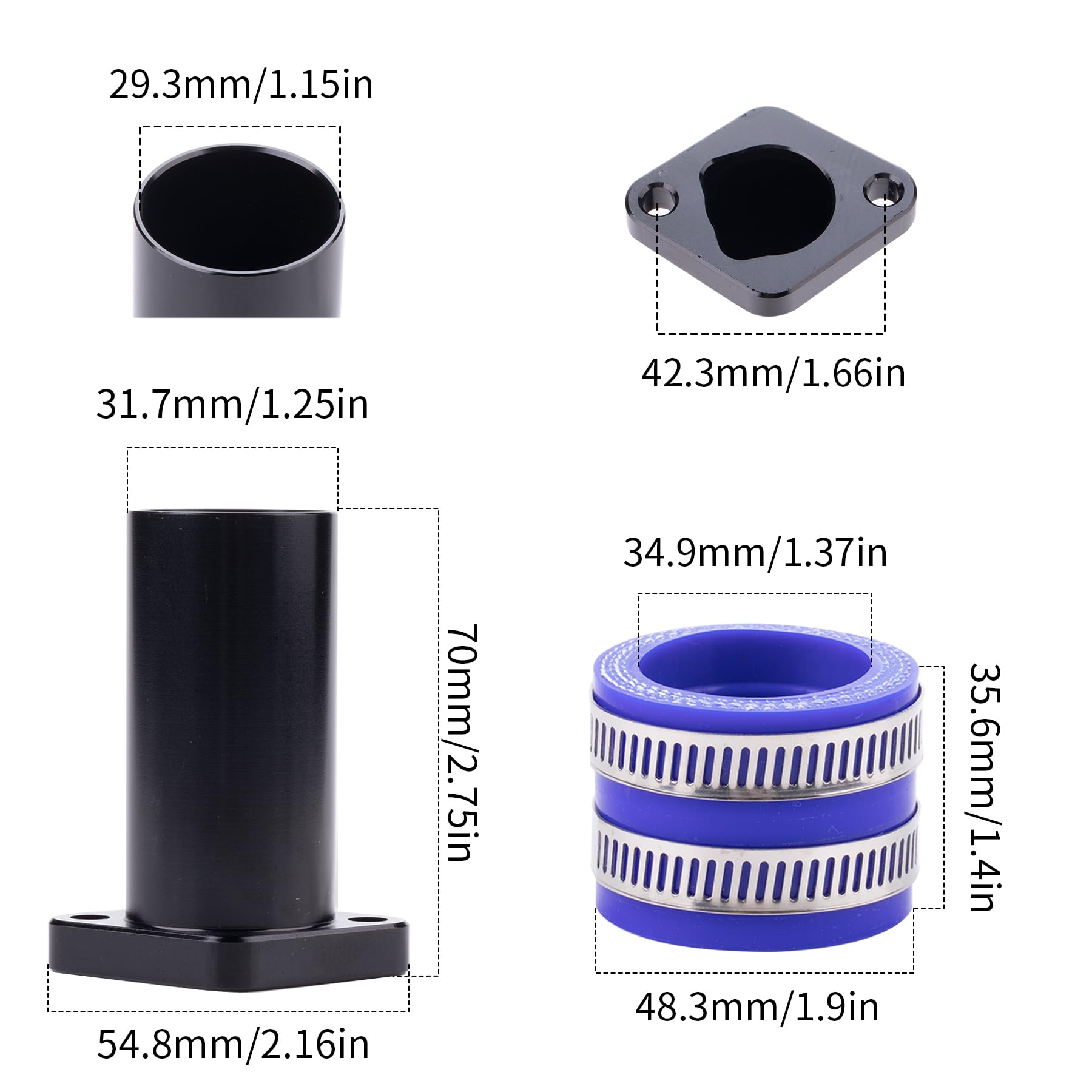 Amazon.com: CIOM Universal Intake Pipe Manifold (BLACK) and