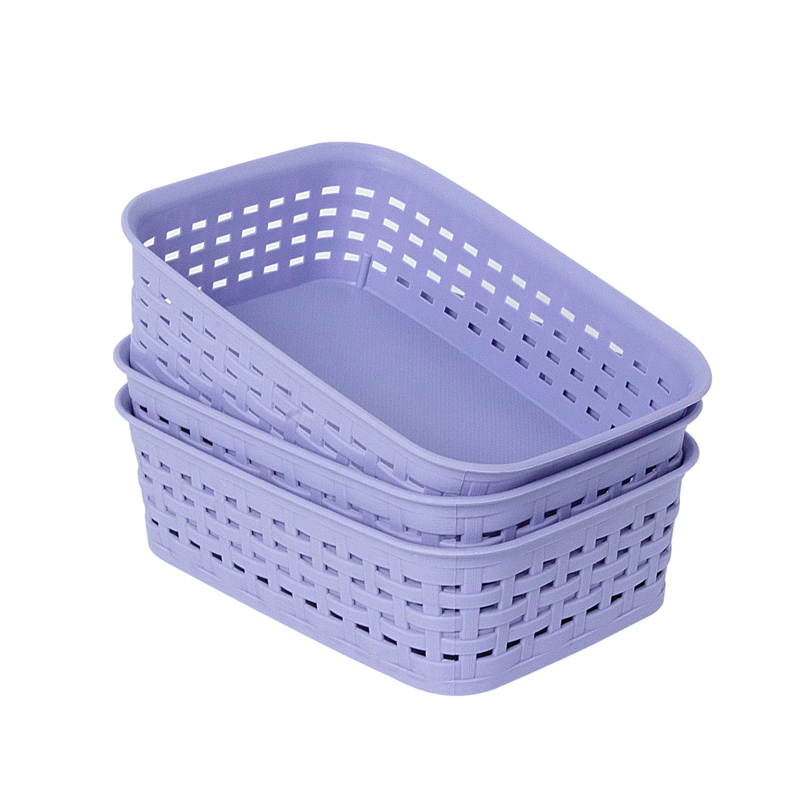 Lot de 3 paniers de rangement en plastique violet XS Soddeph pour armoires et cuisine