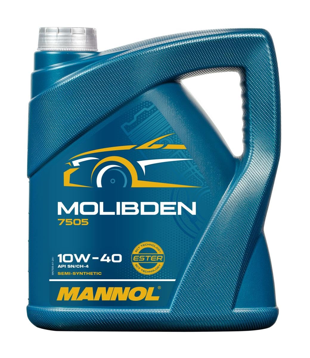 MANNOL Olio motore MOLIBDEN 10W-40 Olio parzialmente sintetico 4 L Compatibilità con PEUGEOT 206 2 volumi/Coda spiovente 2A/C 307 3A/C, RENAULT Clio 2 BB0/1/2, CB0/1/2, VW Golf 4 Hatchback 1J1