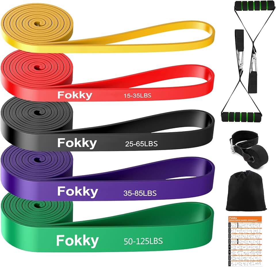 Fokky Resistance Bands,5 Levels Exercise band, Pull Up Bands