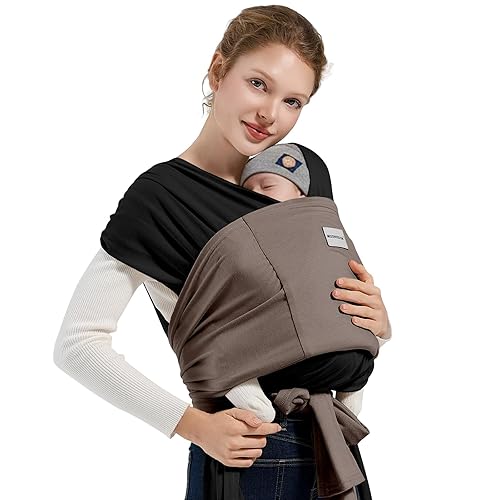 Miniatura 13 de Portabebés Enrollables - Portabebés Suave y Transpirable para Recién Nacidos de 3 a 16 kg, Portabebés Ajustable de Manos Libres para Recién Nacidos