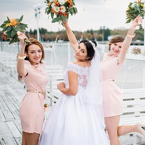 Miniatura 4 de 12 ligas para el cabello, coleteros en espiral plateados con tarjeta láser de diamante, regalos de dama de honor para despedida de soltera, bodas,