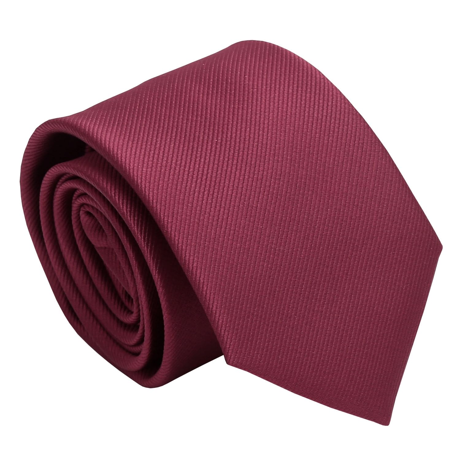 DQT Boys Plain Twill Tie – Classic Wedding & Formal Necktie - Burgundy