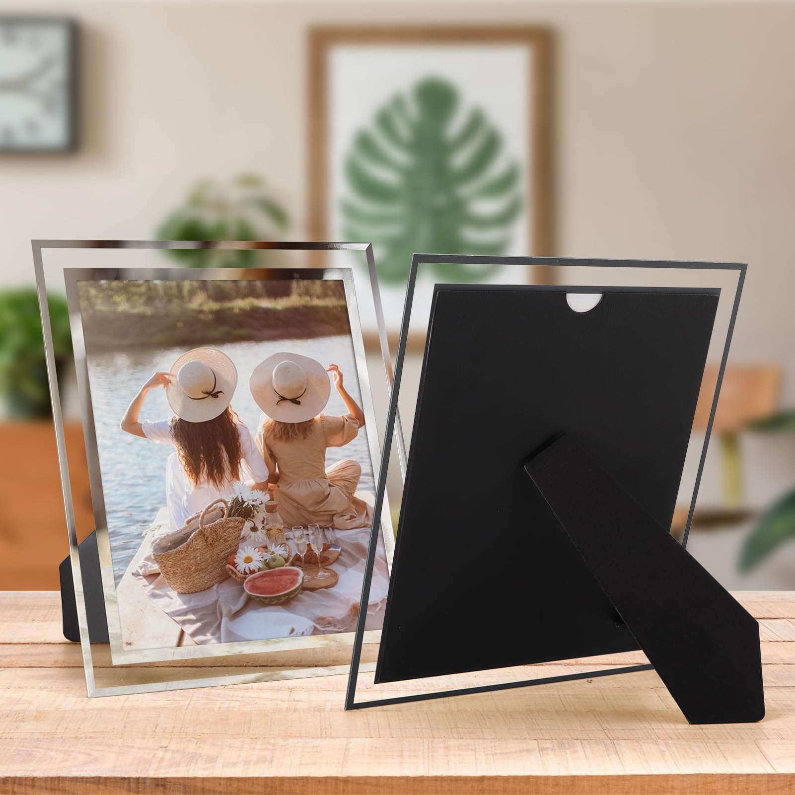 IRahmen Set 4 Cornici Portafoto 20x25 Cm In MDF Grigio Fumo - Vetro HD, Da Tavolo O Parete Per Foto E Certificati