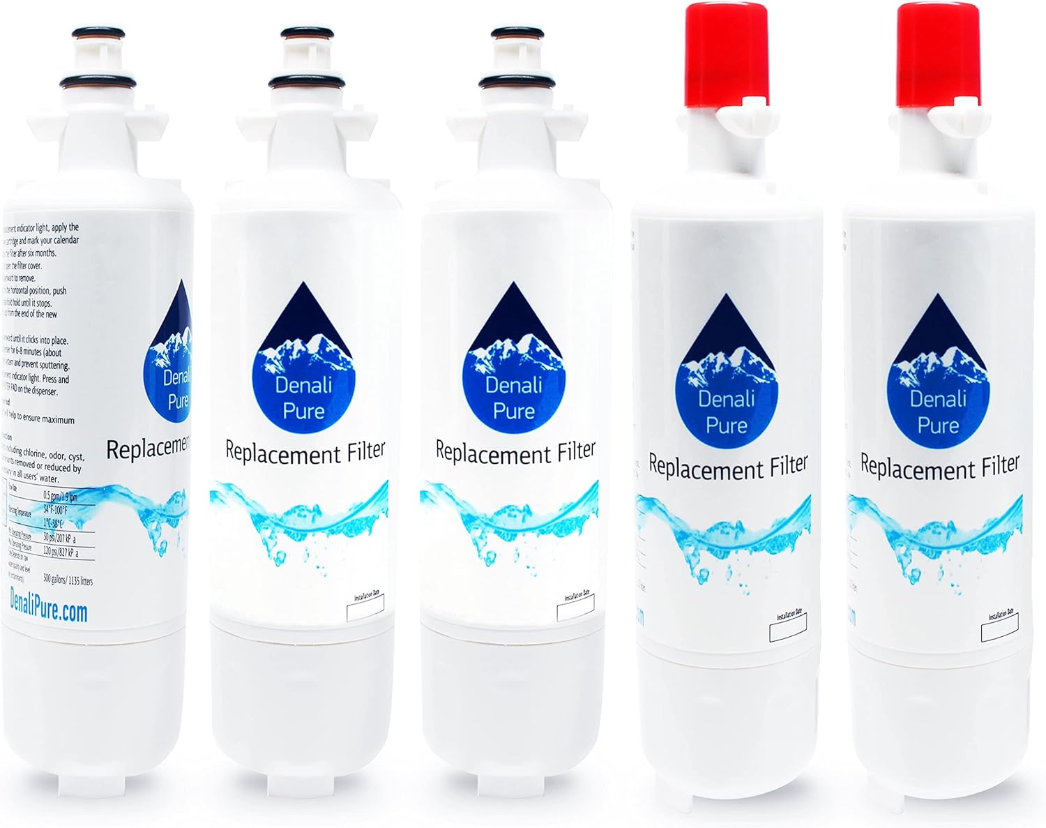 5-Pack Replacement for LG ADQ36006101 Refrigerator Water Filter - Compatible with LG ADQ36006101 Fridge Water Filter Cartridge