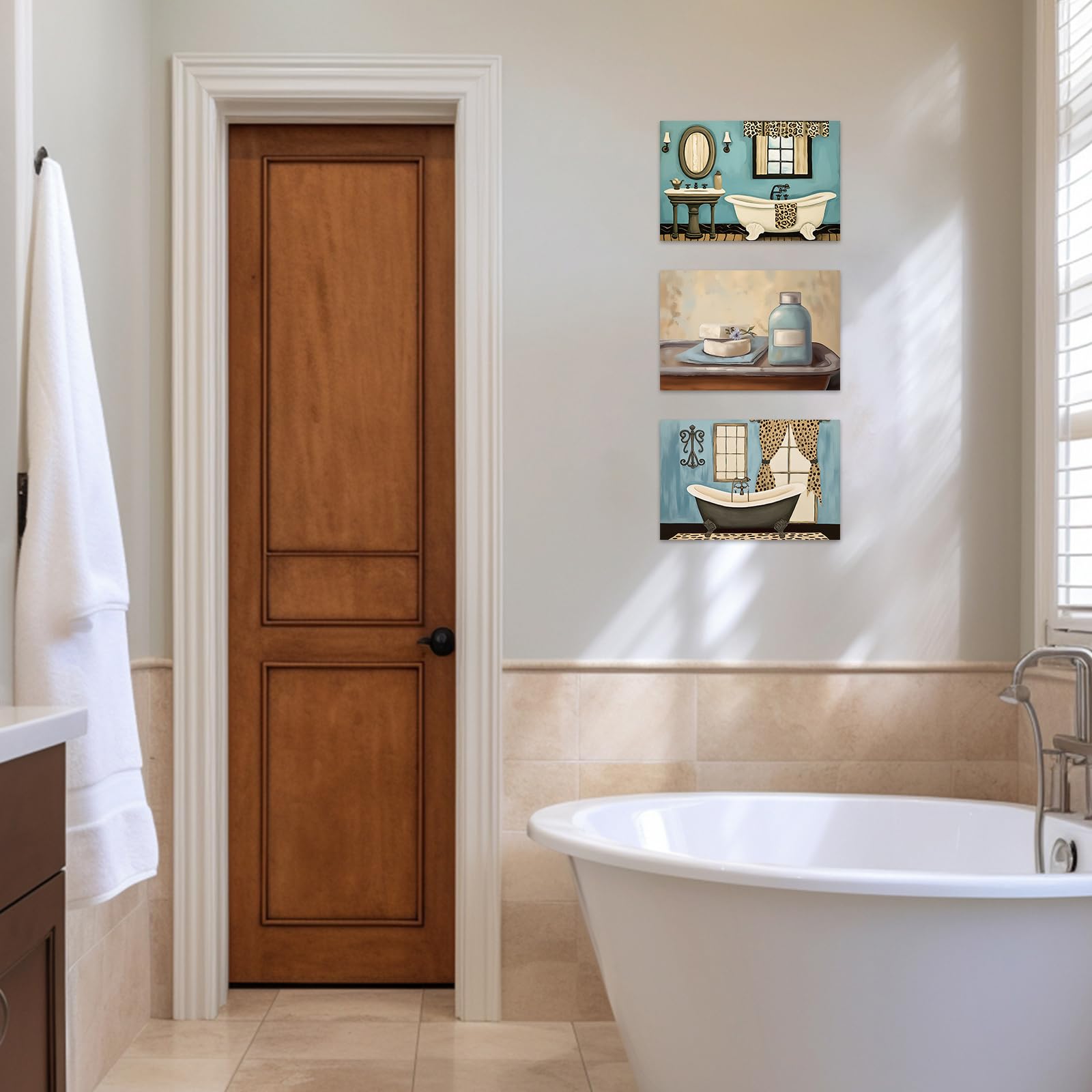 Amazon.com: ZXHYWYM 3 Piece Bathroom Canvas Wall Art Bathroom