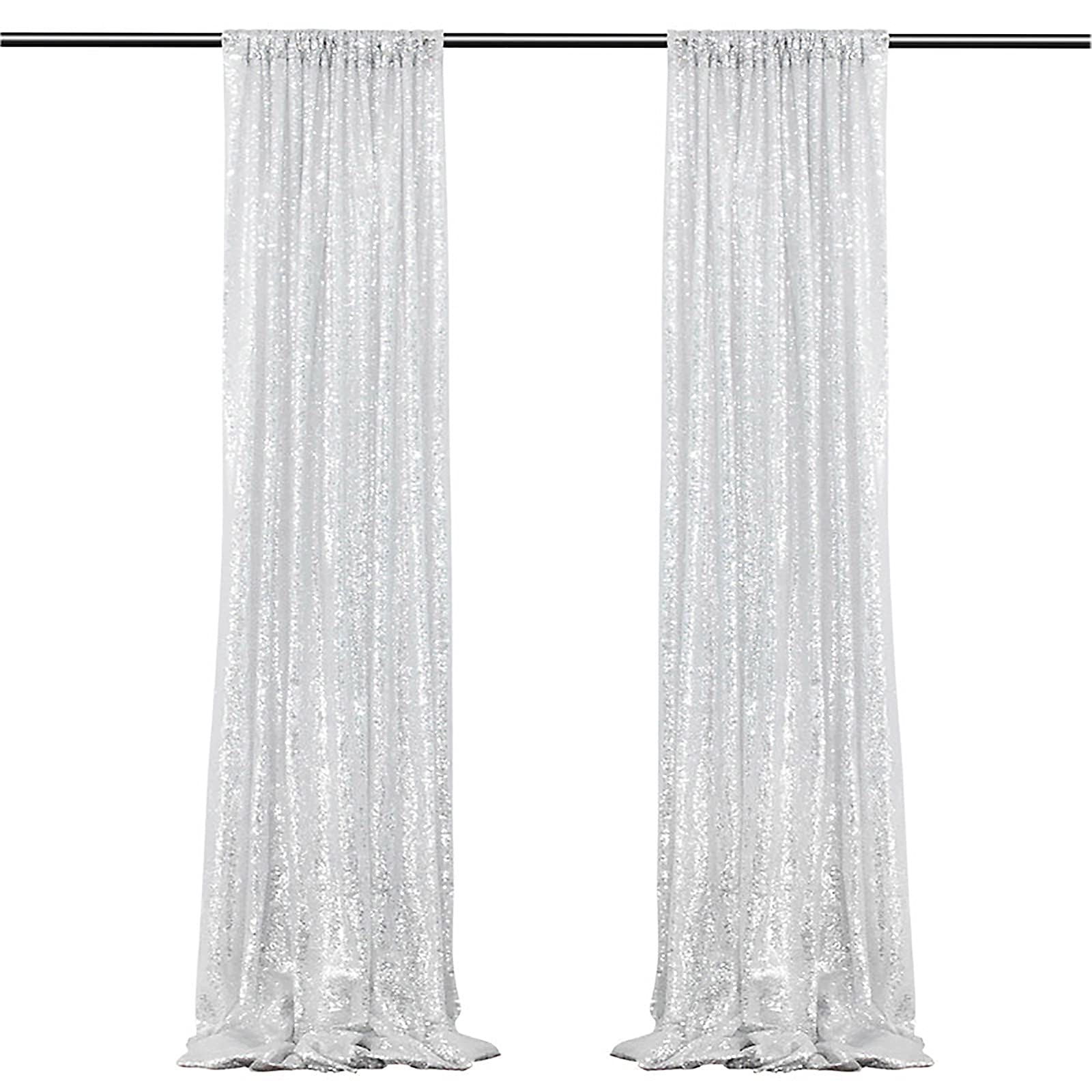 Rideau en mousseline de soie blanche pailletée 0,6x0,6m pour arche