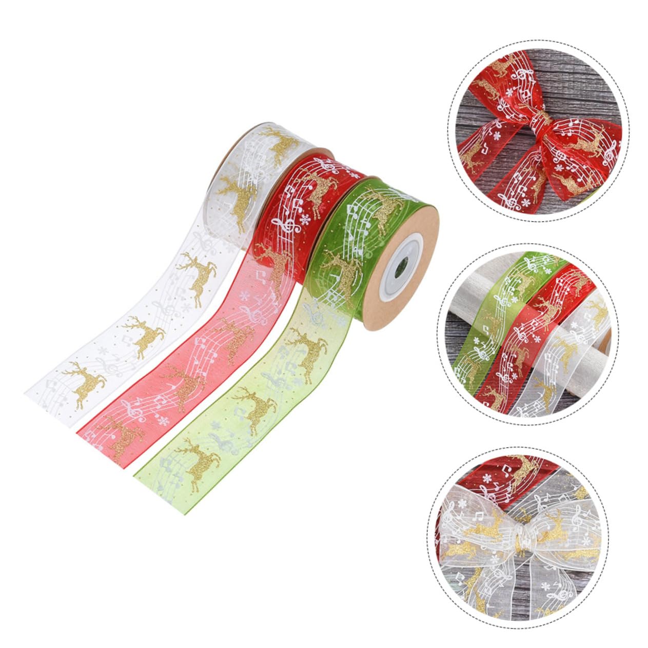 12stücke Teiliges Weihnachtsschleifenband Weihnachtsdekoration Für Geschenkverpackung Und Bastelarbeiten