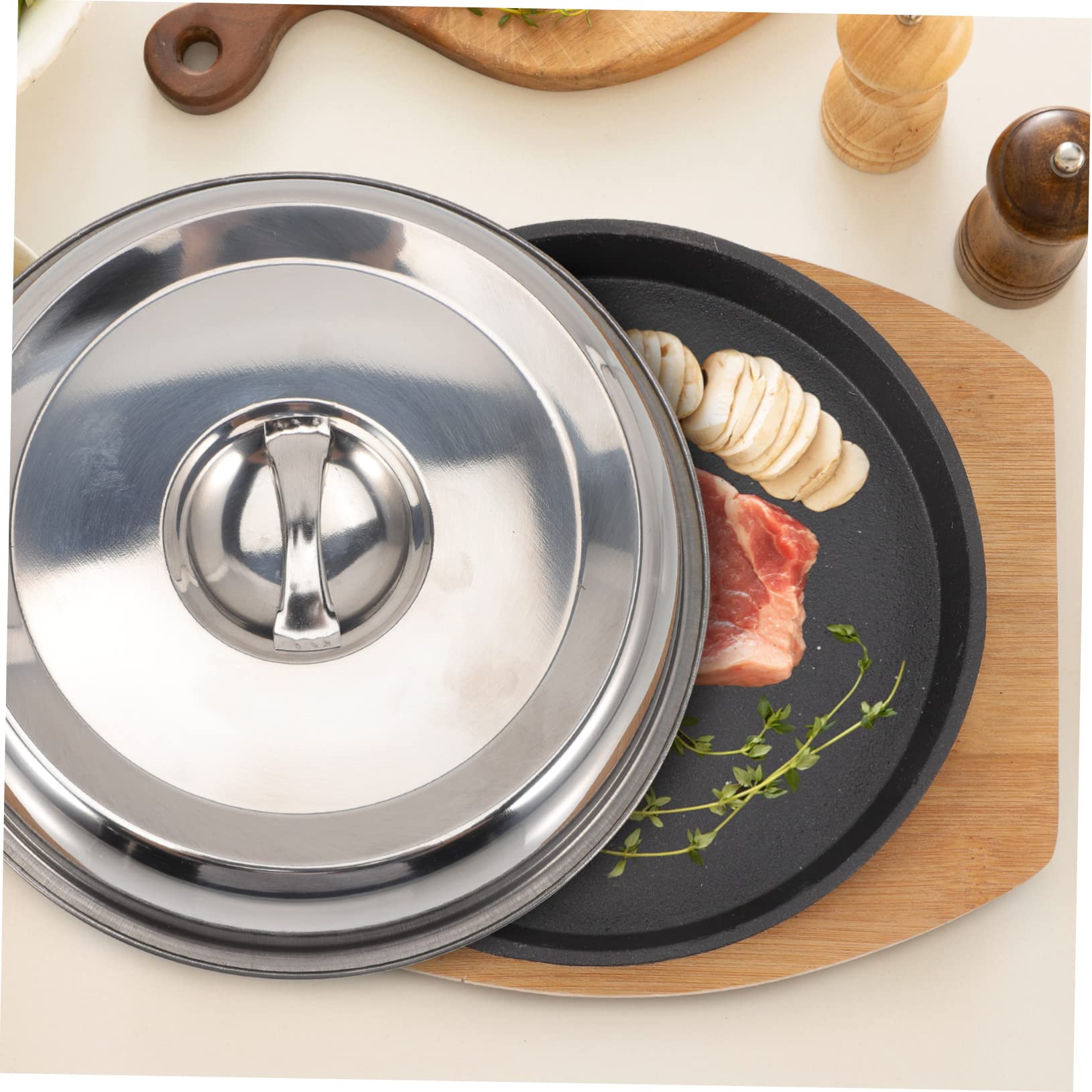 Amazon | BIUDECO 1 セット 鉄板焼きグリル ステーキサービング 蓋