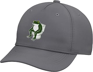 Frog Seating on Toilet Seat Adjustable Baseball Hat