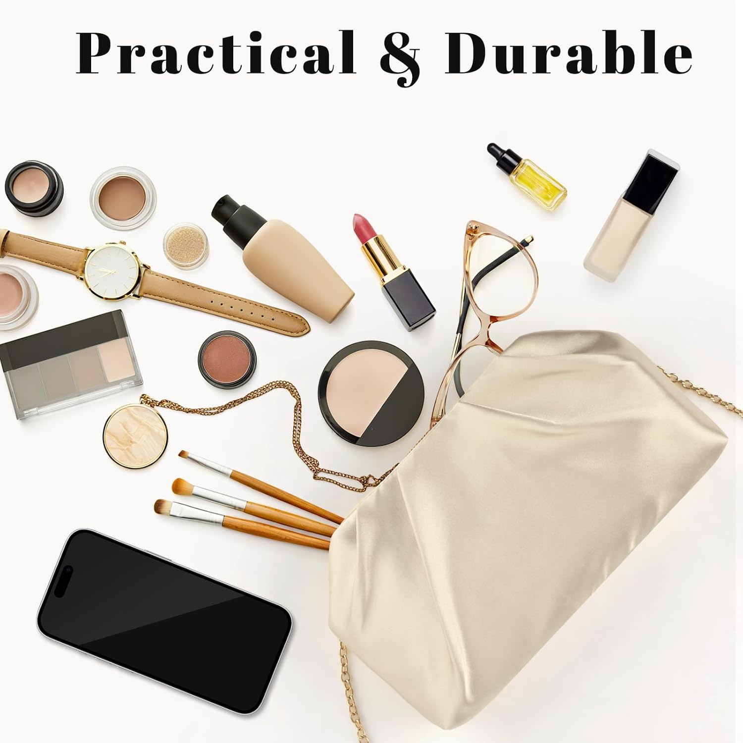 ERKOON Clutch Purse for Women Elegant Pleated Evening Bag Crossbody Shoulder Handbag Envelope Bag with 2 Detachable Chain - Image 6