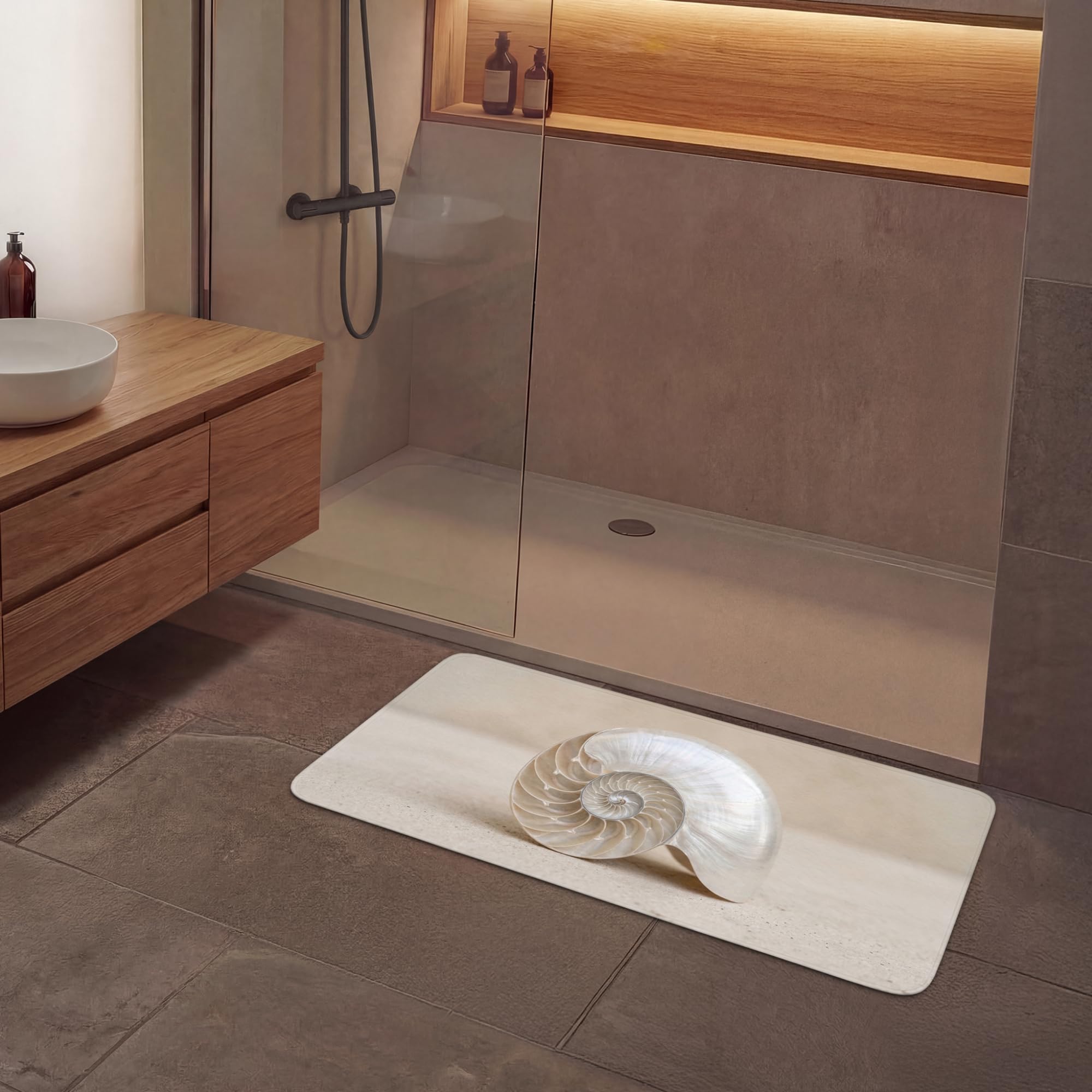 Tapis Douche Bain Decoration Absorbant Antidérapant Lavable Non