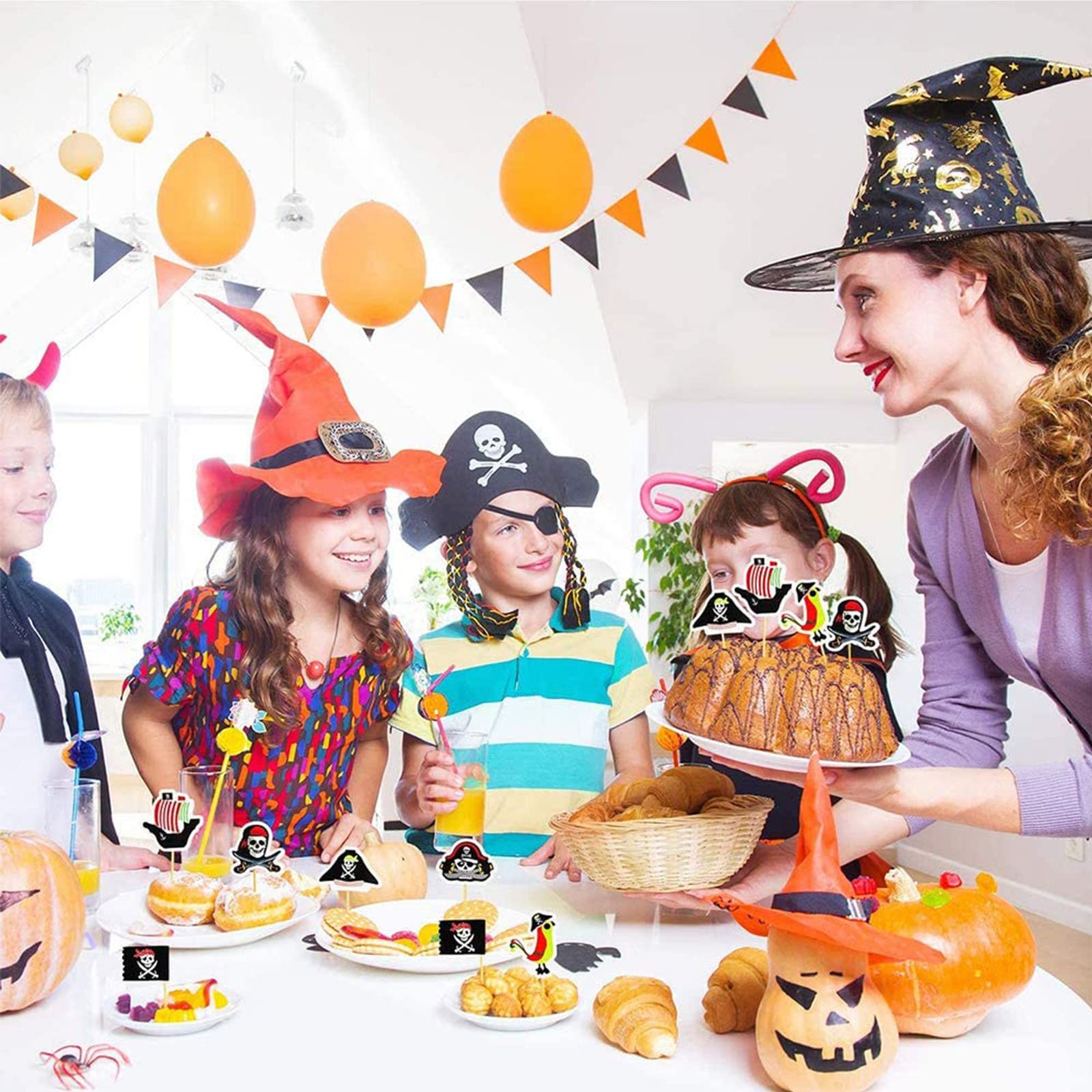 Kawailay 25top decorazione pirata torta buon compleanno cupcakes dessert top ragazzi bambini festa