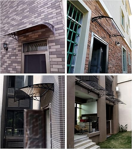 Miniatura 8 de KDDEON Cubierta silenciosa de policarbonato a prueba de lluvia para garajeaceratechos, toldo de entrada de toldo de puerta delantera, transmisión de