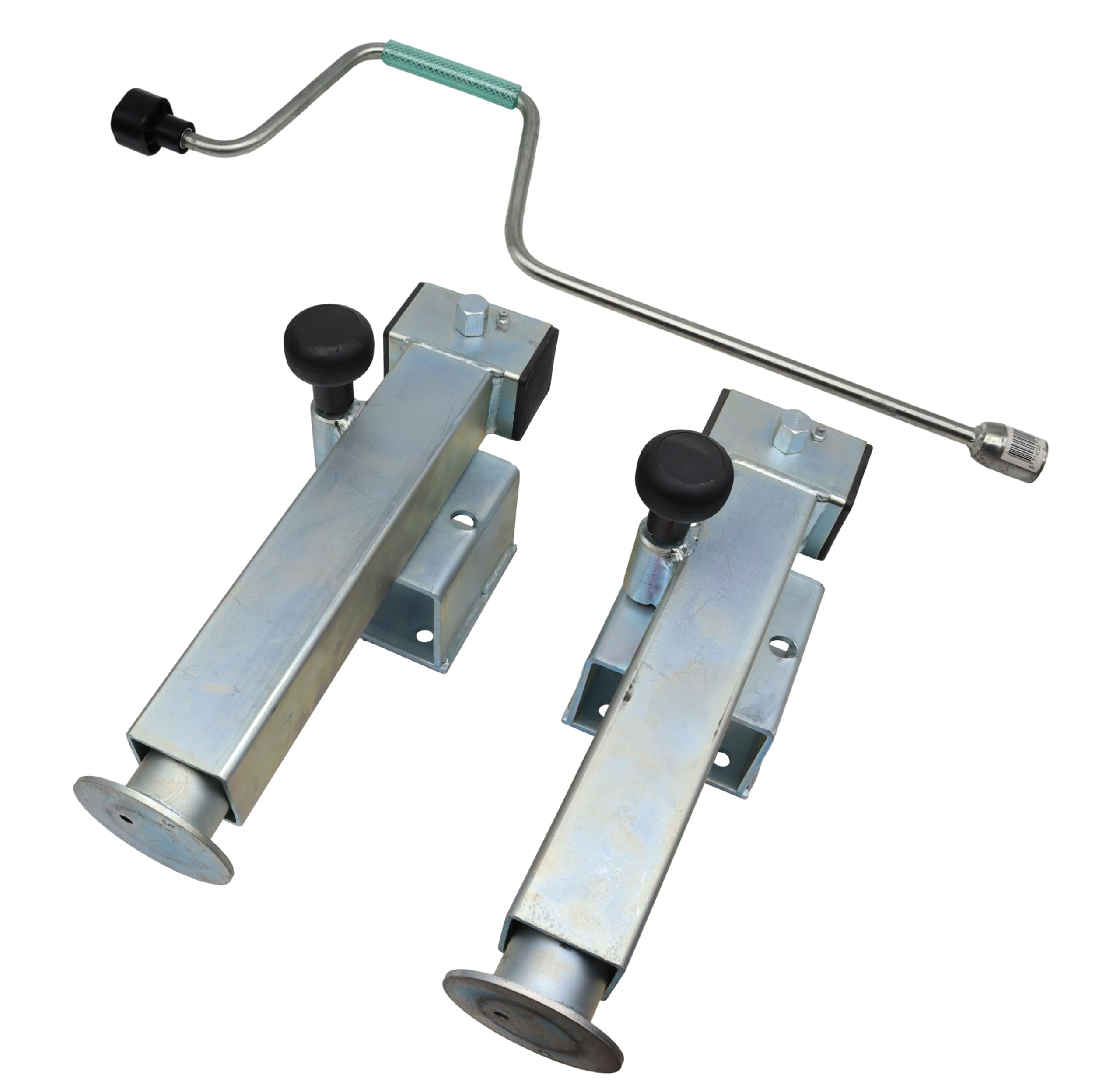 trailer parts4u 2X Schwenkstütze 1300/2600kg 380mm Konsole 85mm Hubstütze Ausdrehstütze Kurbelstütze PKW Anhänger inkl. Kurbel
