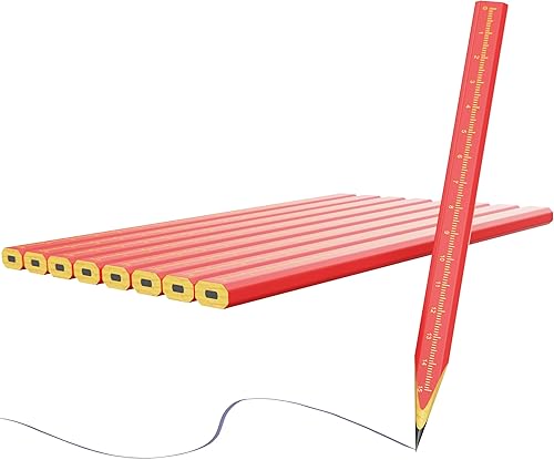 Miniatura 10 de Lápices de carpintero para construcción, carpintería, herramienta de marcado, contratista resistente, lápiz de construcción (25 piezas)