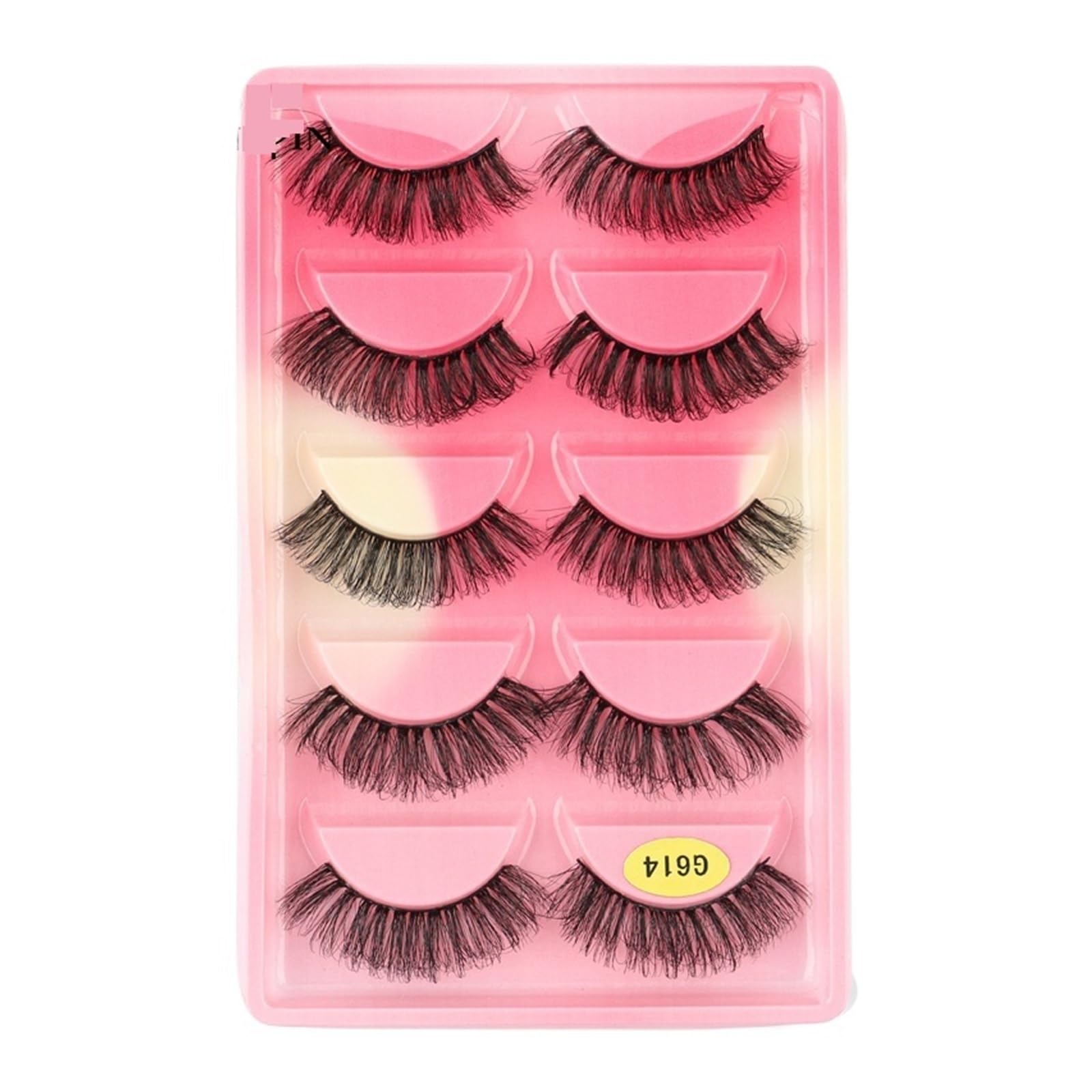 UAMOU Mink Lashes Bulk 5 Paar natürliche lange künstliche Wimpern Cilios Nerz 3D Falsche Wimpern Make-up Flauschige Wimpern maquillaje Cheerfully (Color : G614CS, Size : 10 BOXES (50 pairs))