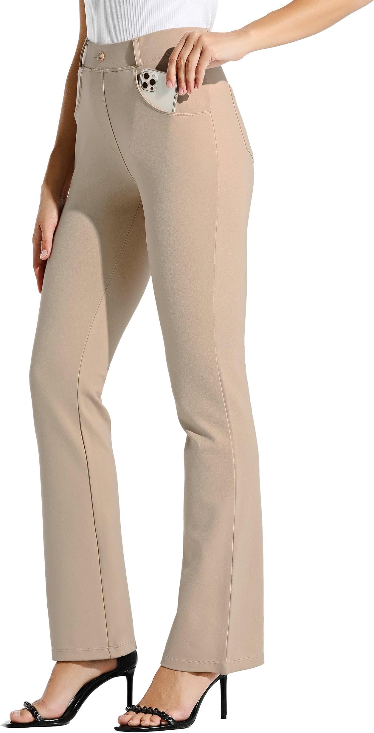 Women's Yoga Dress Pants Bootcut Stretch Work Slacks Office Pants 4 Pockets 28"/29"/30"/31"/33"