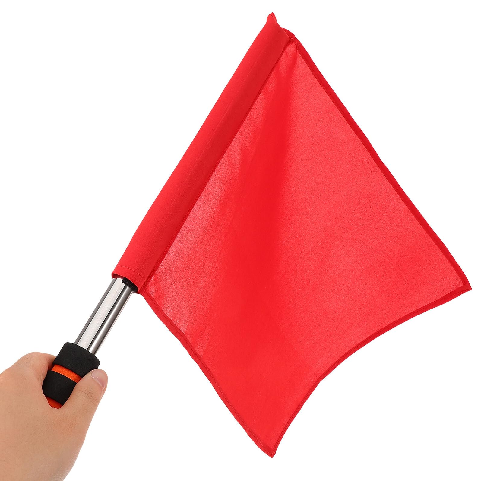 8 Piezas Banderas Árbitro Fútbol Rojo Blanco con Mango Antideslizante para Competición Deportiva Entrenamiento Señalización Cancha