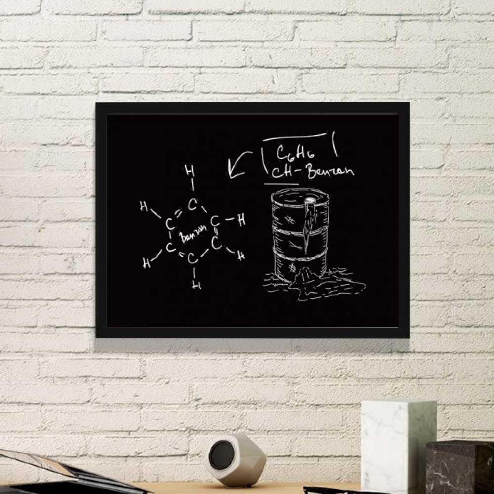 Cuadro de benceno químico como regalo original para profesores y estudiantes de ciencia