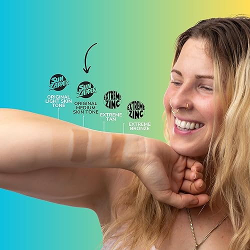 Miniatura 5 de Sun Zapper Protector solar mineral de óxido de zinc  SPF 50+ resistente al agua  tono de piel oscuro (broncebronceado)  12 g (0.42 oz)  Para rostro