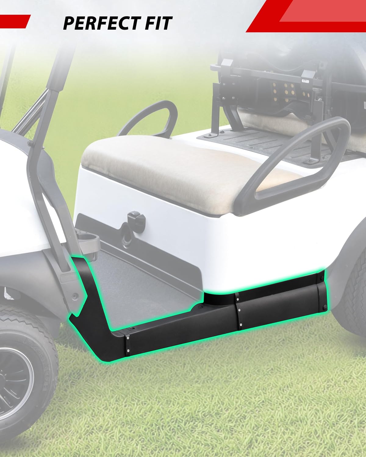 Floormat Retainer Side Panel for Club Car, Left & Right Floor Mat Rocker Protector Panel Set for Club Car Tempo, Onward, Precedent 2017+ Golf Carts Accessories, Replace #105314001, 105314101